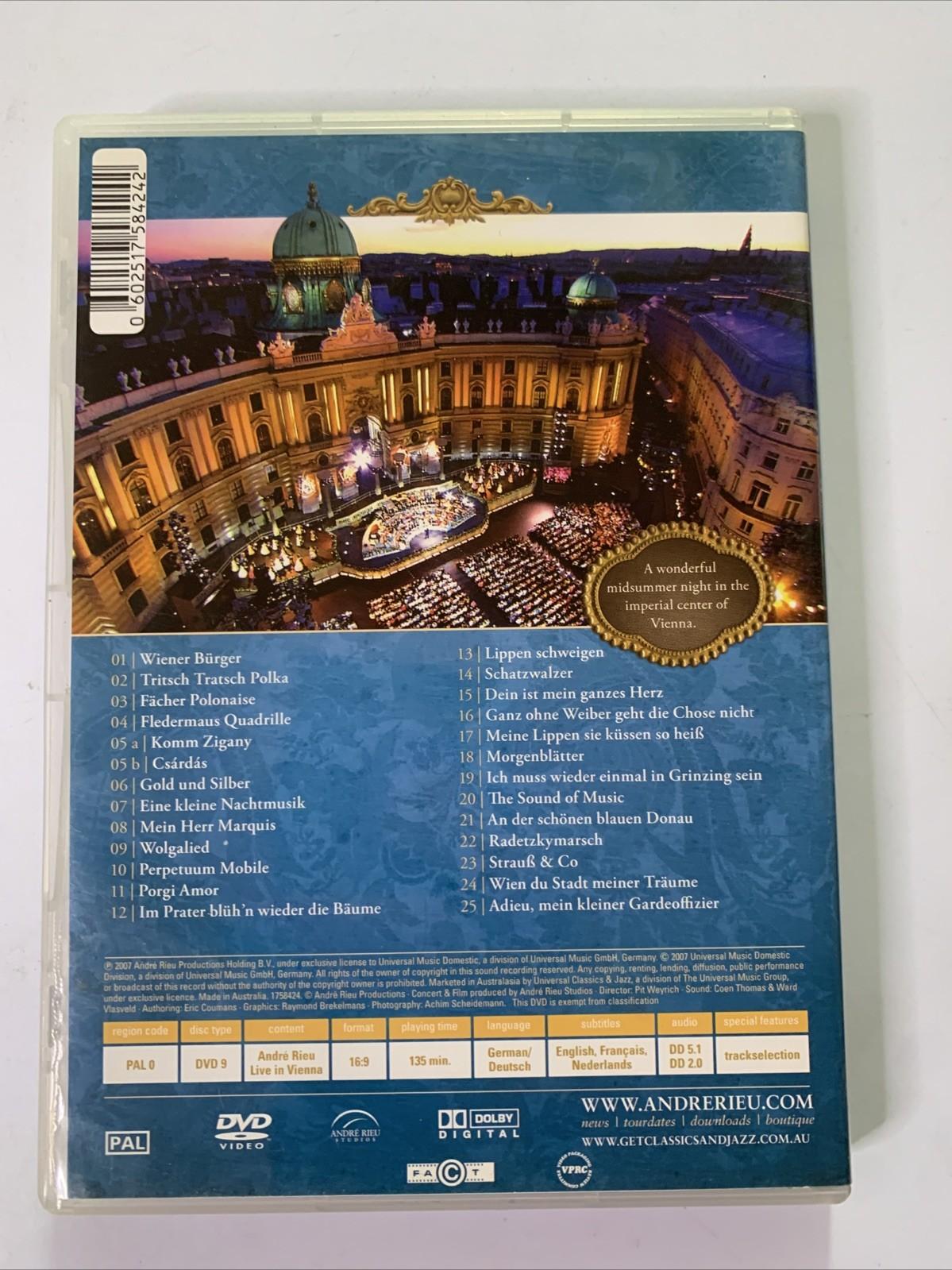 André Rieu, Johann Strauß Orchestra – Live In Vienna (DVD, 2007) All Regions