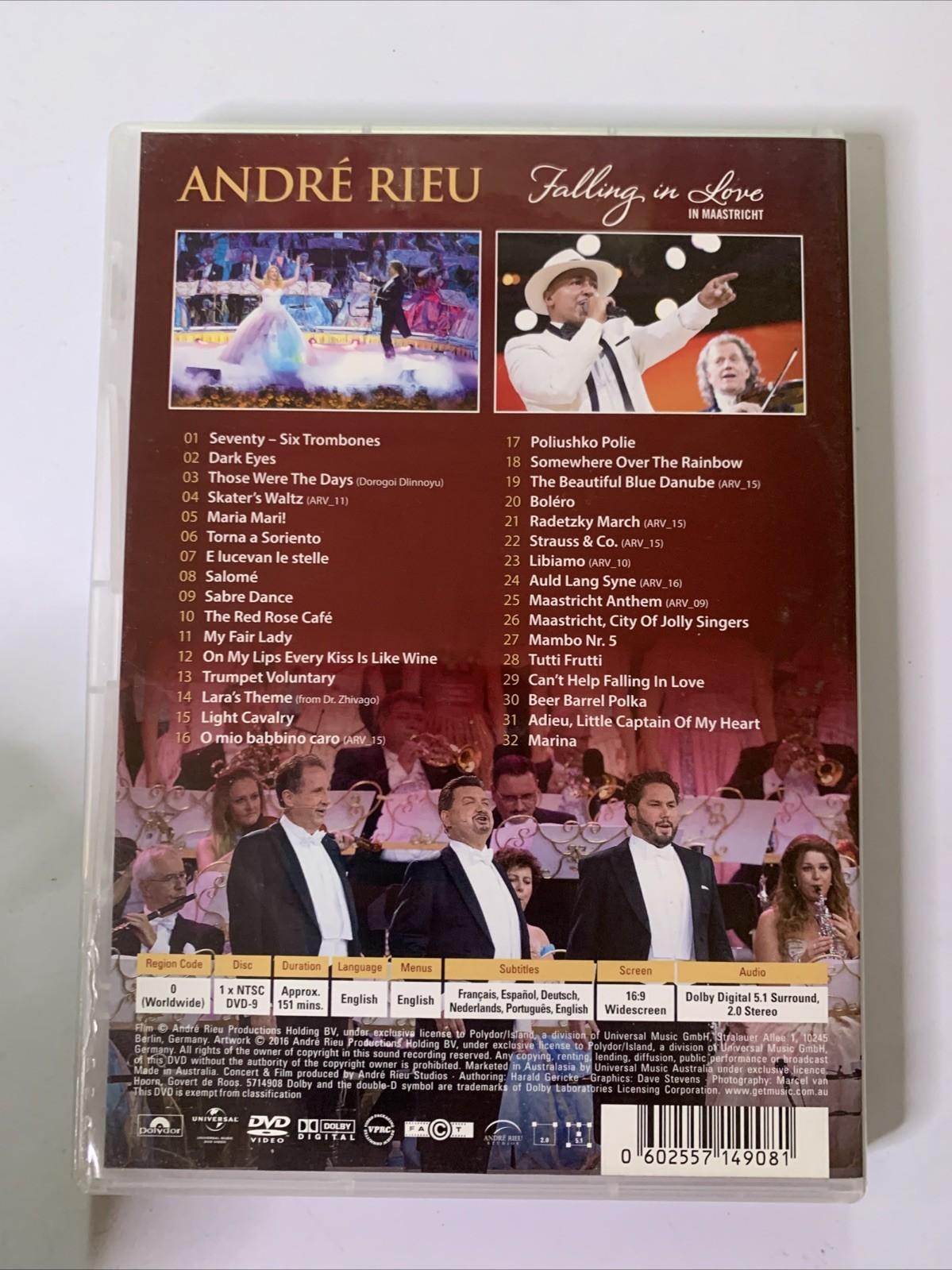 André Rieu – Falling In Love In Maastricht (DVD, 2016) All Regions