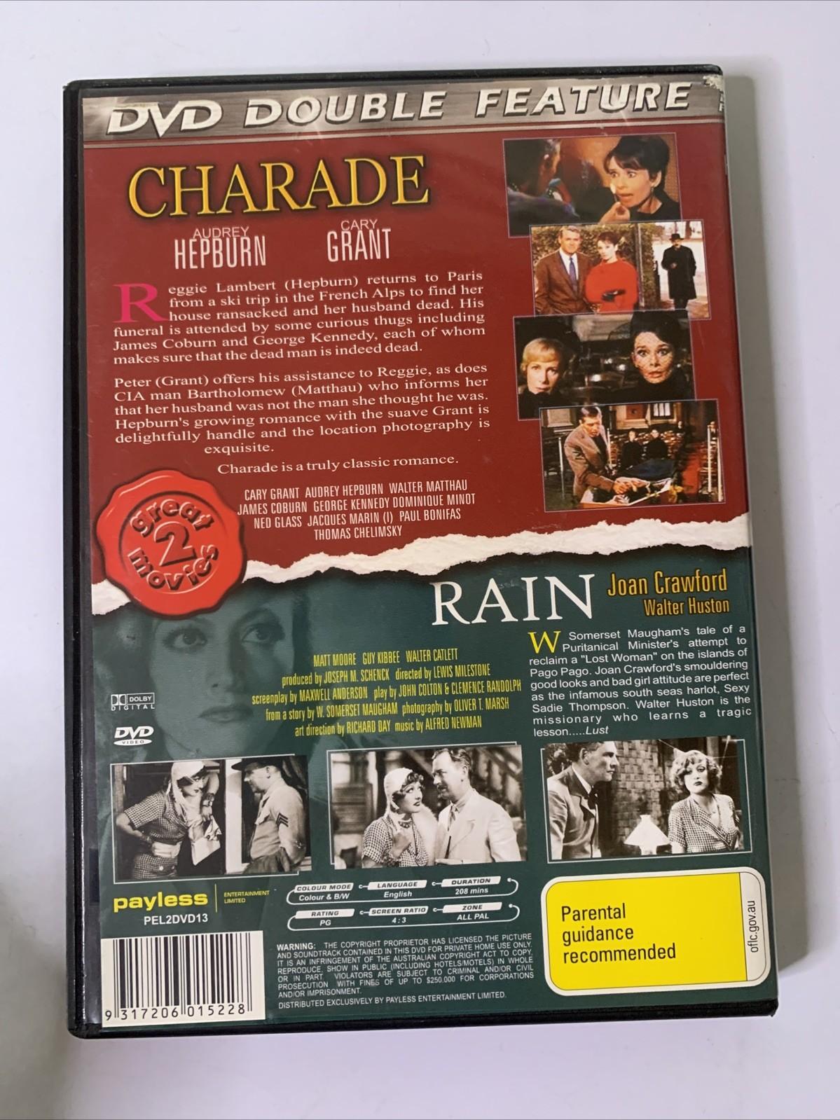 Charade / Rain (DVD) Joan Crawford, Audrey Hepburn, Cary Grant  All Regions