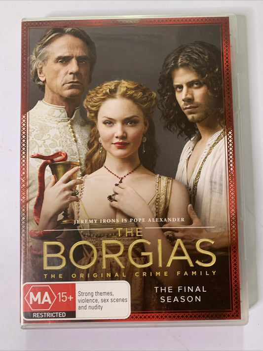 The Borgias : Season 3 (DVD, 2013, 4-Discs) Jeremy Irons  Region 4