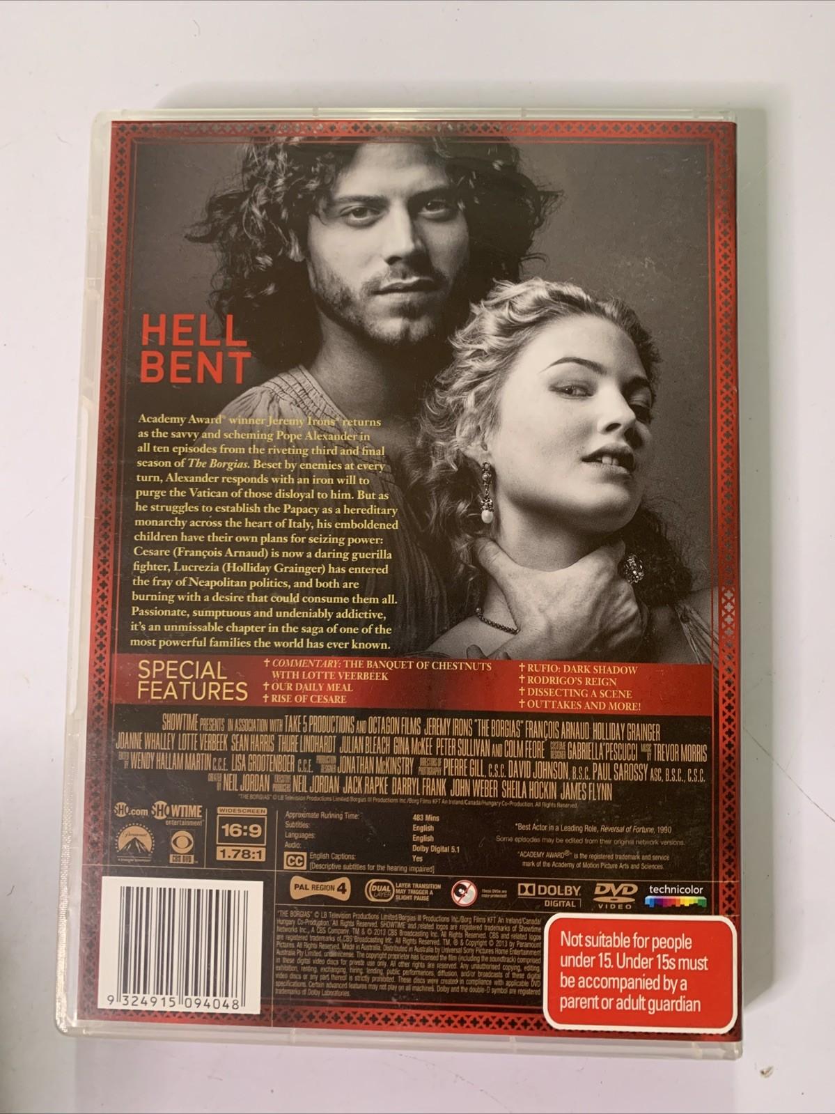 The Borgias : Season 3 (DVD, 2013, 4-Discs) Jeremy Irons  Region 4