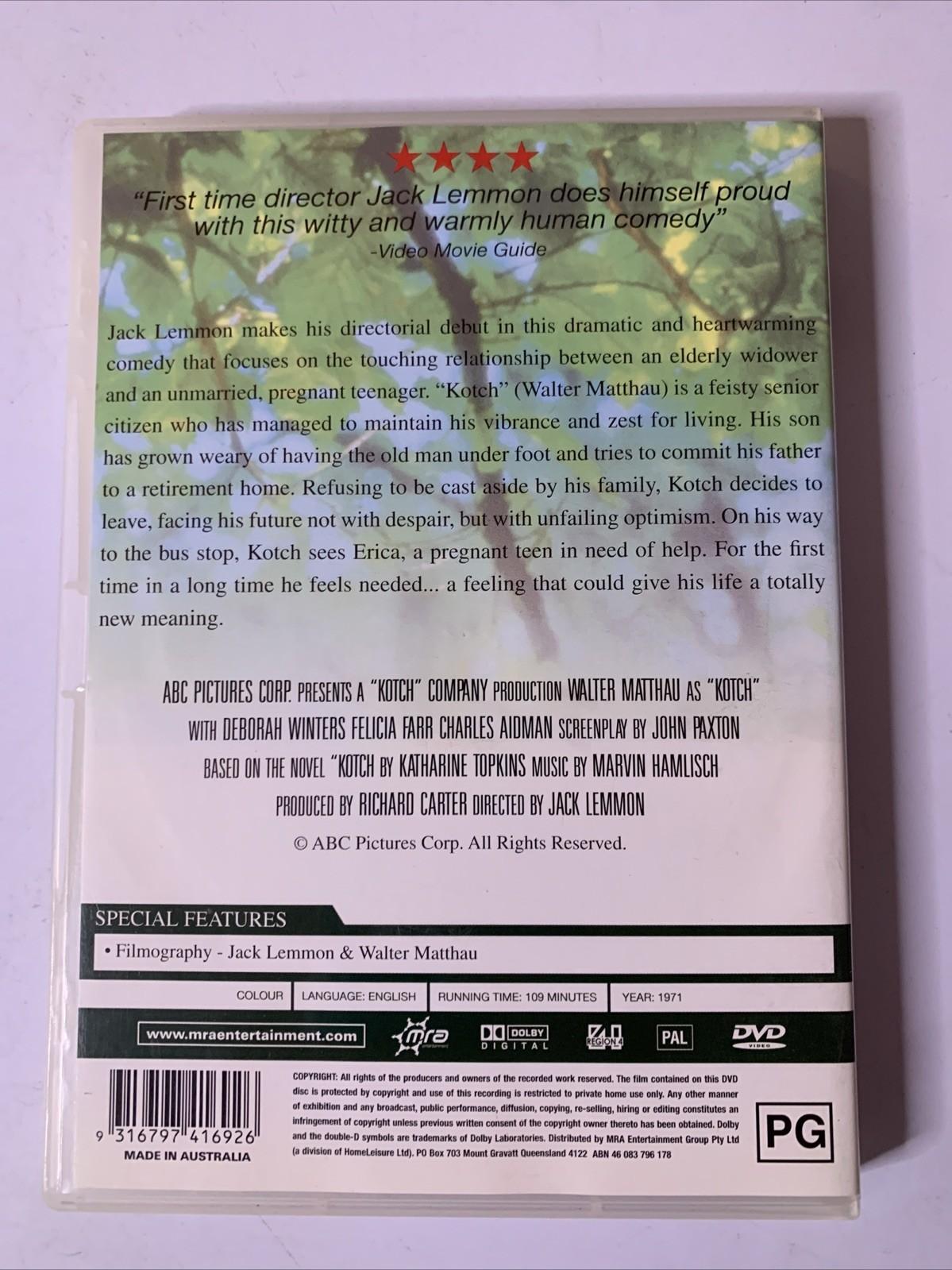 Kotch (DVD, 1971) Walter Matthau, Felicia Farr, Deborah Winters Region 4