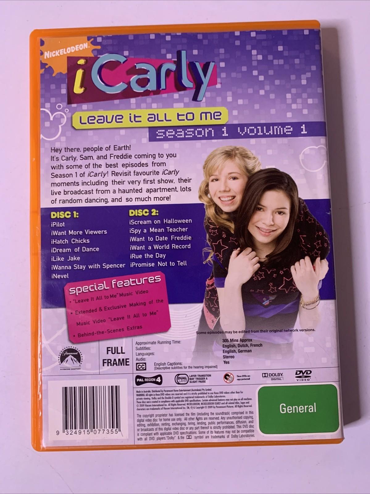 iCarly : Season 1 Volume 1 (DVD, 2007, 2-Disc) Region 4