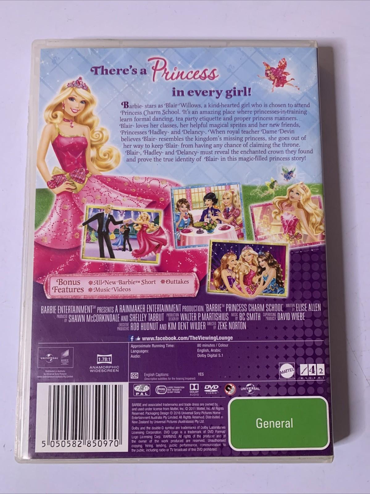 Barbie: Princess Charm School (DVD, 2010) Animated Film Region 4 &2