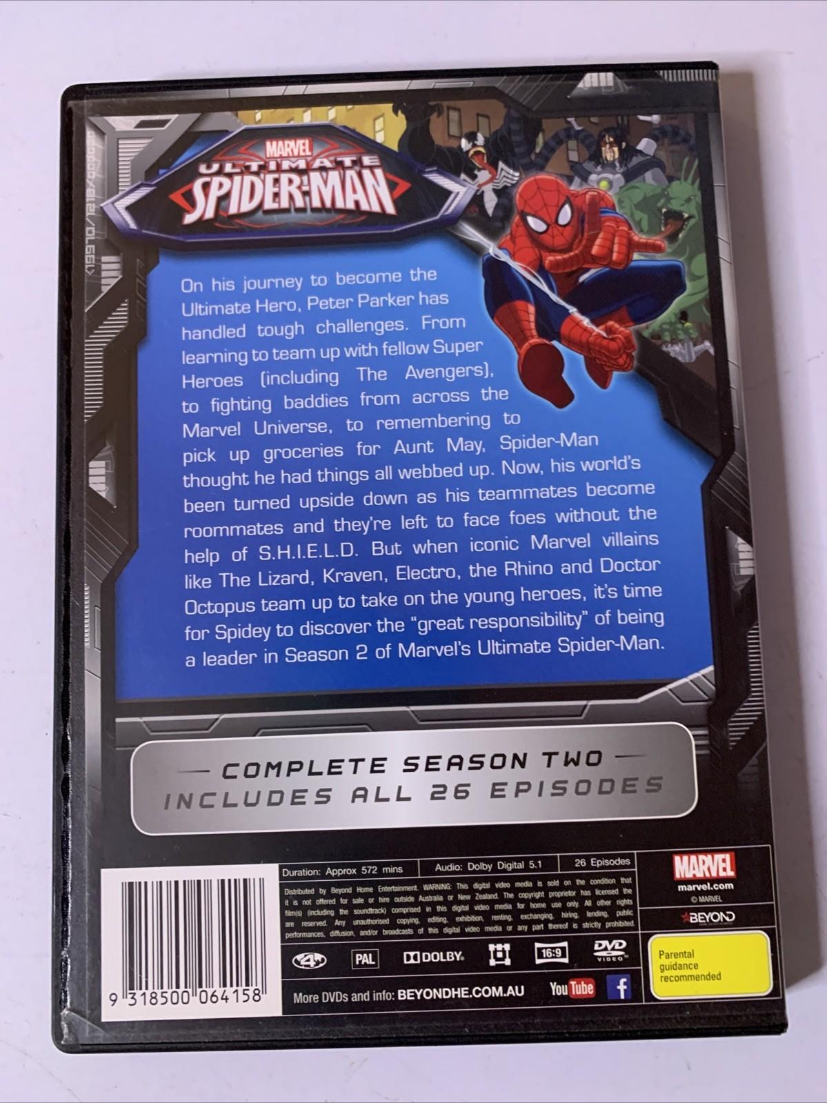 Ultimate Spider-Man : The Complete Season 2 (DVD, 2014, 4-Discs) Region 4