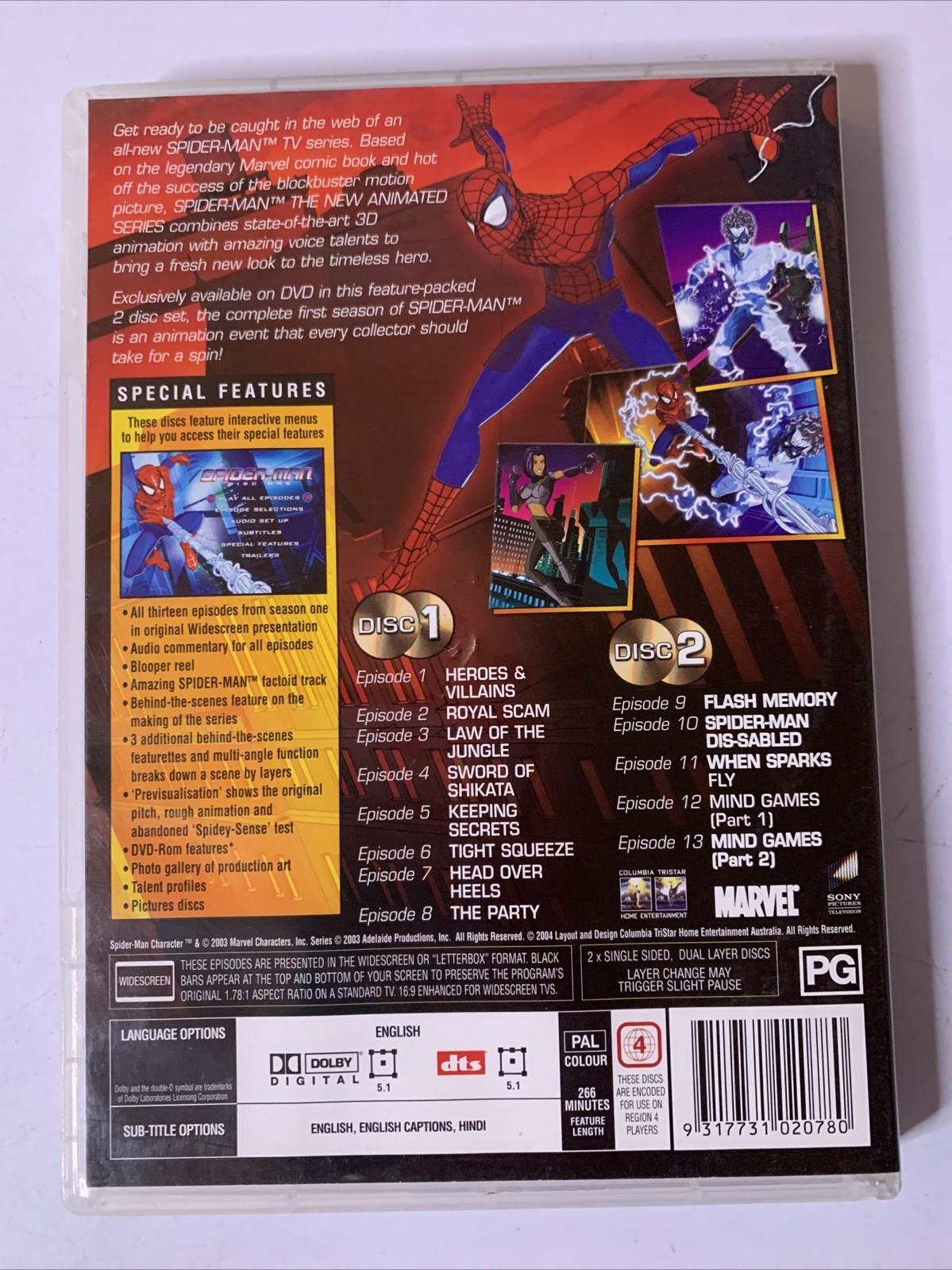 Spiderman: The Complete Season 1 (DVD, 2003, 2-Disc) Animation Region 4