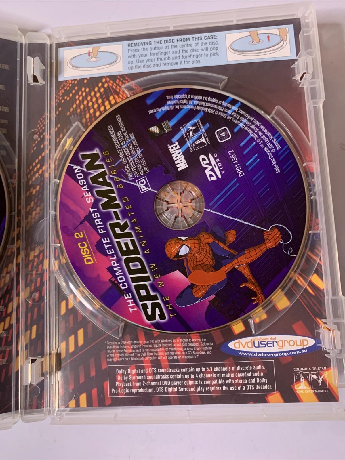 Spiderman: The Complete Season 1 (DVD, 2003, 2-Disc) Animation Region 4