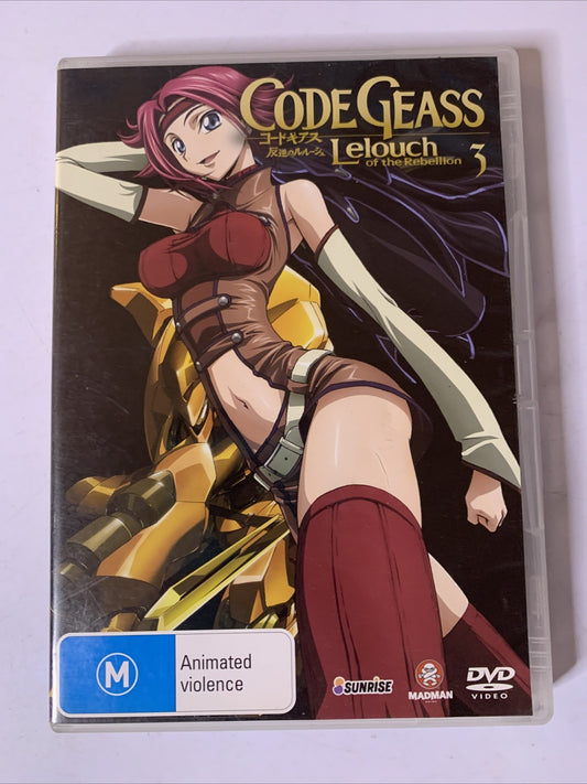 Code Geass Lelouch of the Rebellion : Vol 3 (DVD, 2007) Anime Region 4