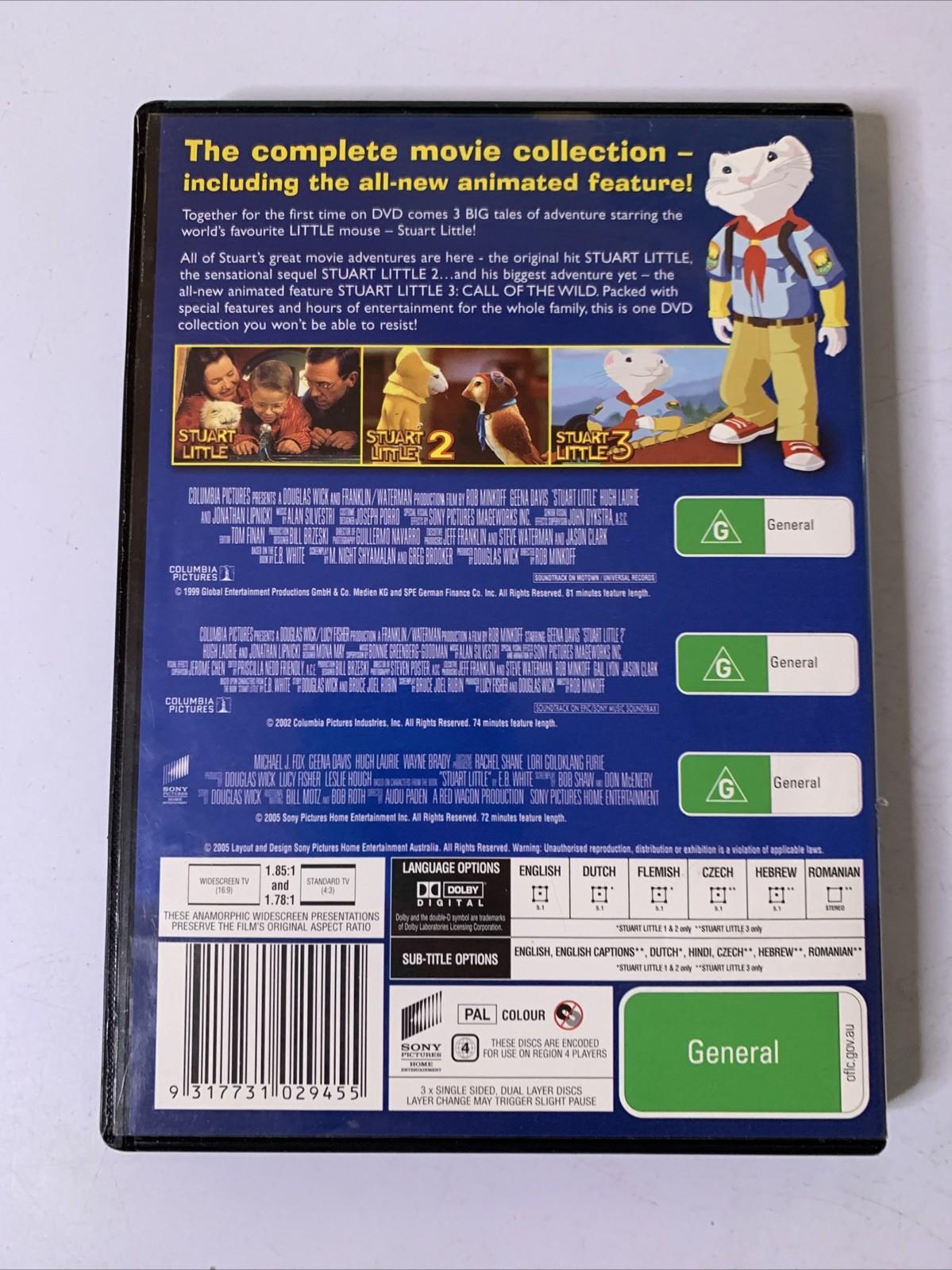 The Stuart Little Collection 1, 2, 3 (DVD, 1999) Animation Region 4