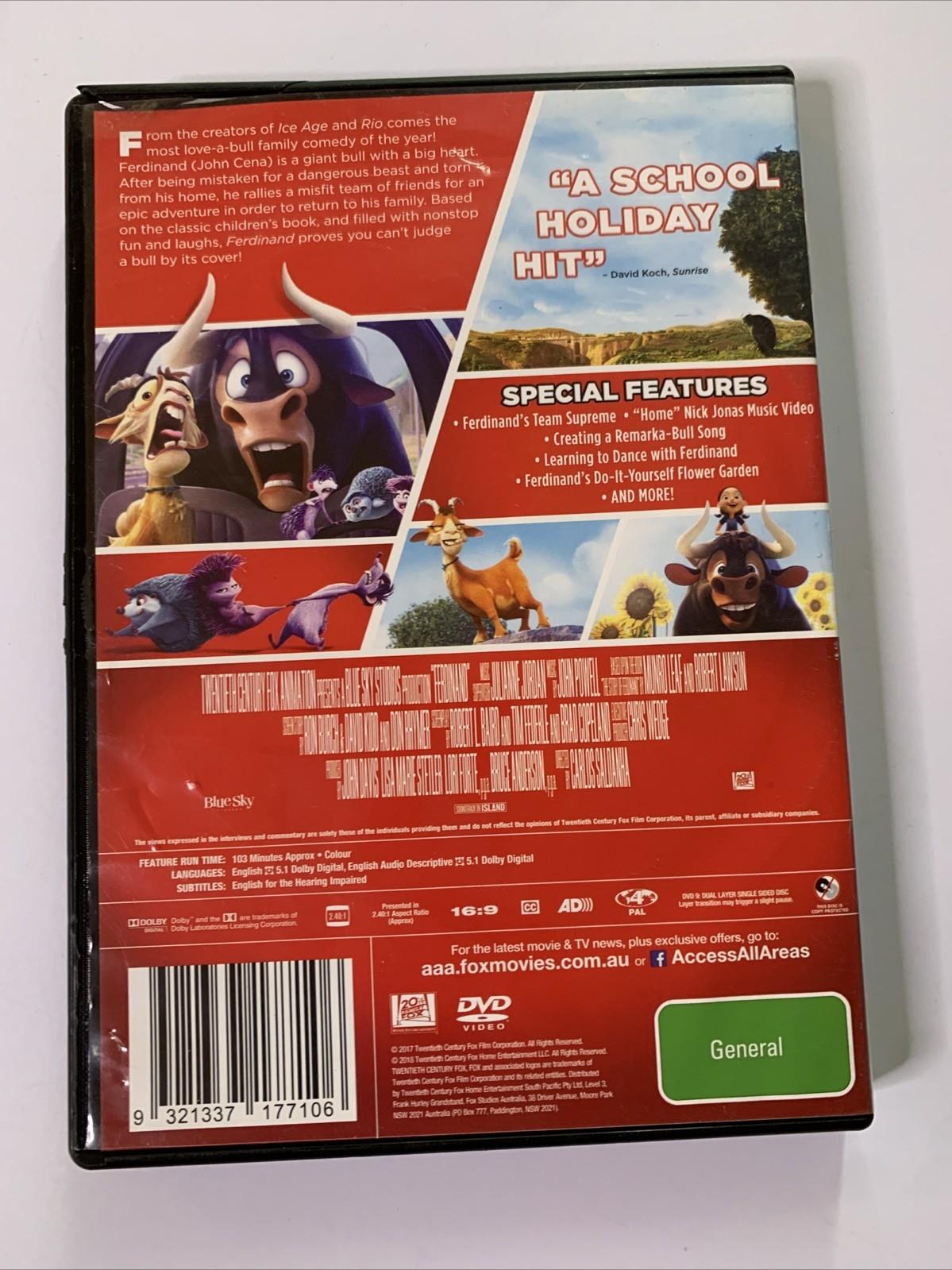 Ferdinand (DVD, 2017) John Cena, Boris Kodjoe, David Tennant Animation Region 4