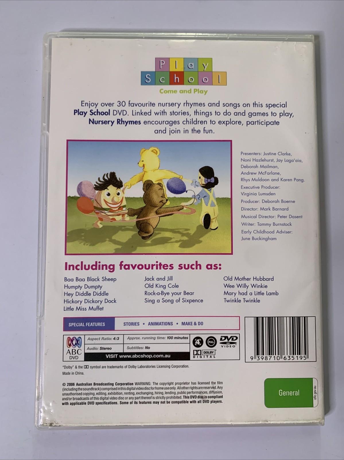 Play School Nursery Rhymes (DVD, 2001) ABC Region 4