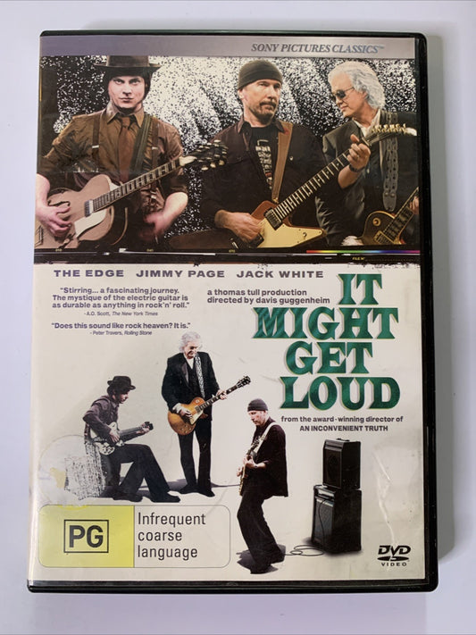 It Might Get Loud (DVD, 2008) Jimmy Page, The Edge, Jack White  Region 4