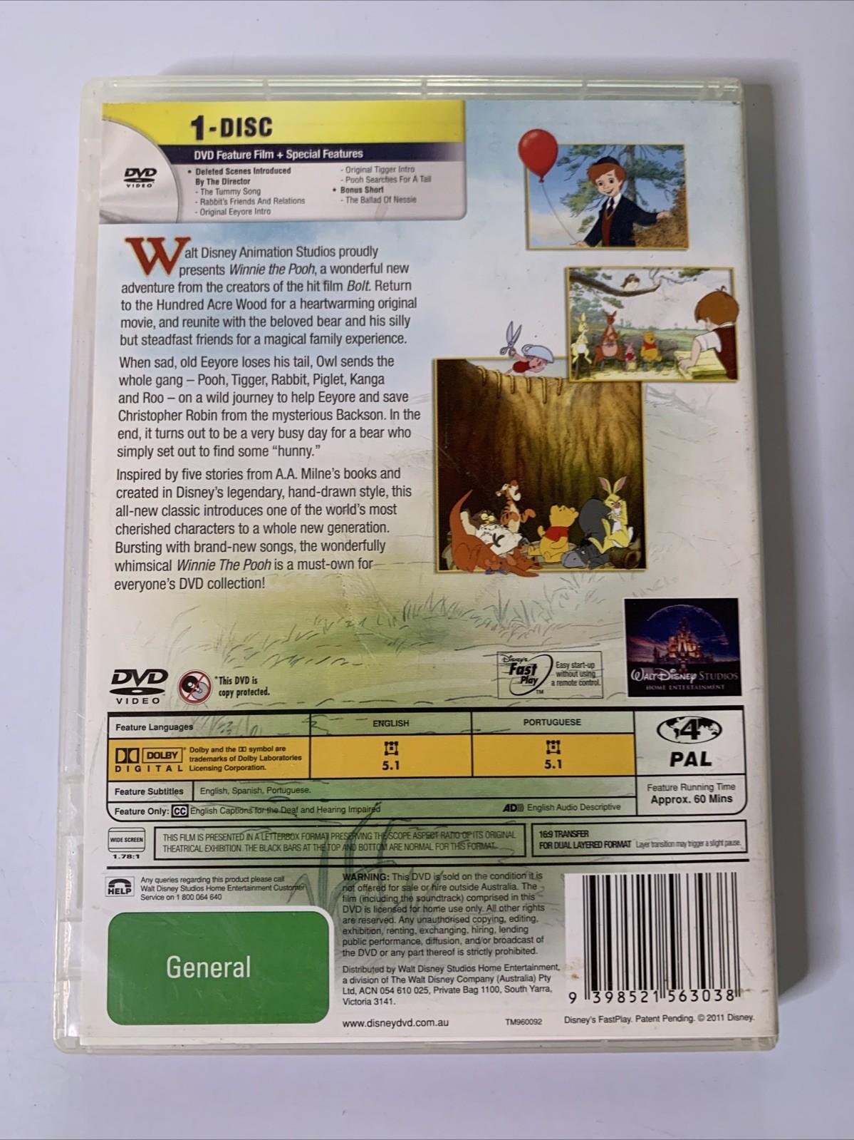 Winnie The Pooh Movie (DVD, 2011) Disney Film Region 4
