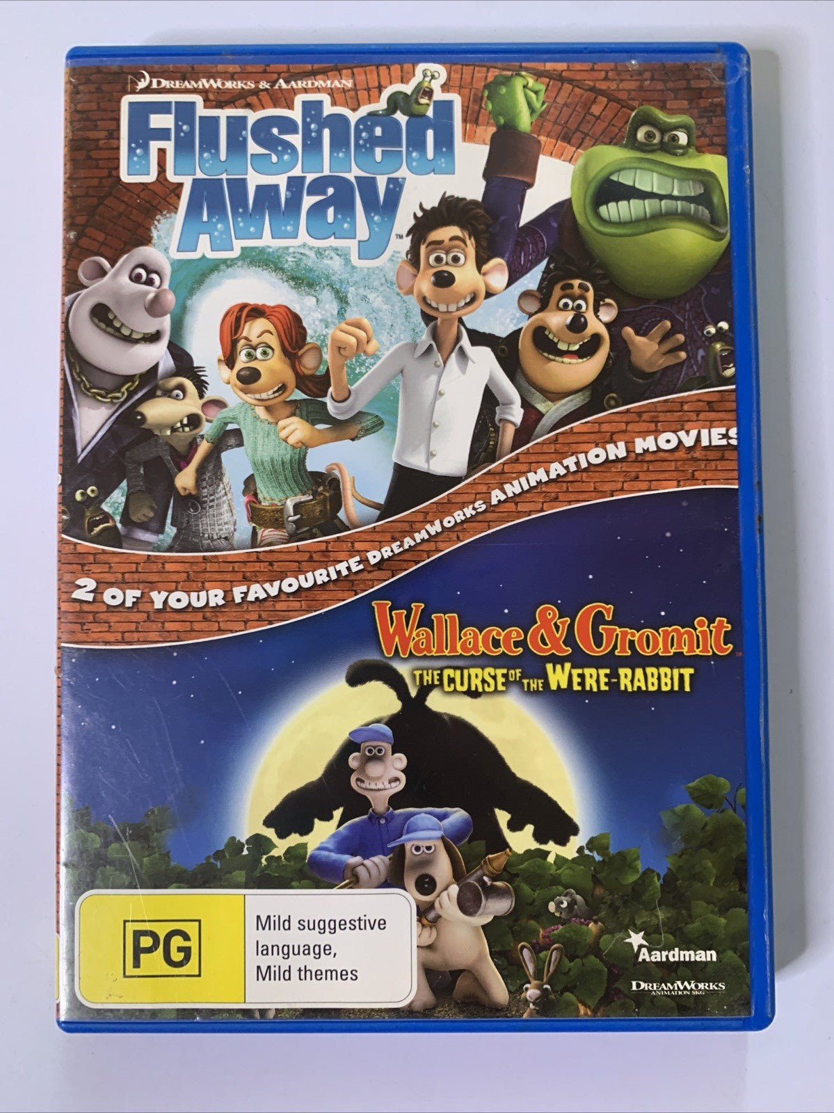 Flushed Away / Wallace & Gromit The Curse Of The Were Rabbit (DVD) Region 4 &2