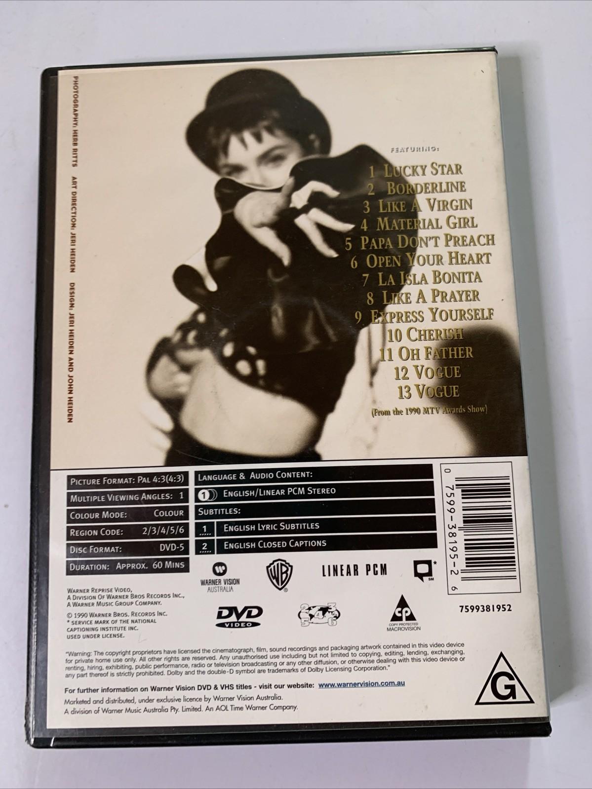 Madonna – The Immaculate Collection (DVD, 1999) Region 4 &2