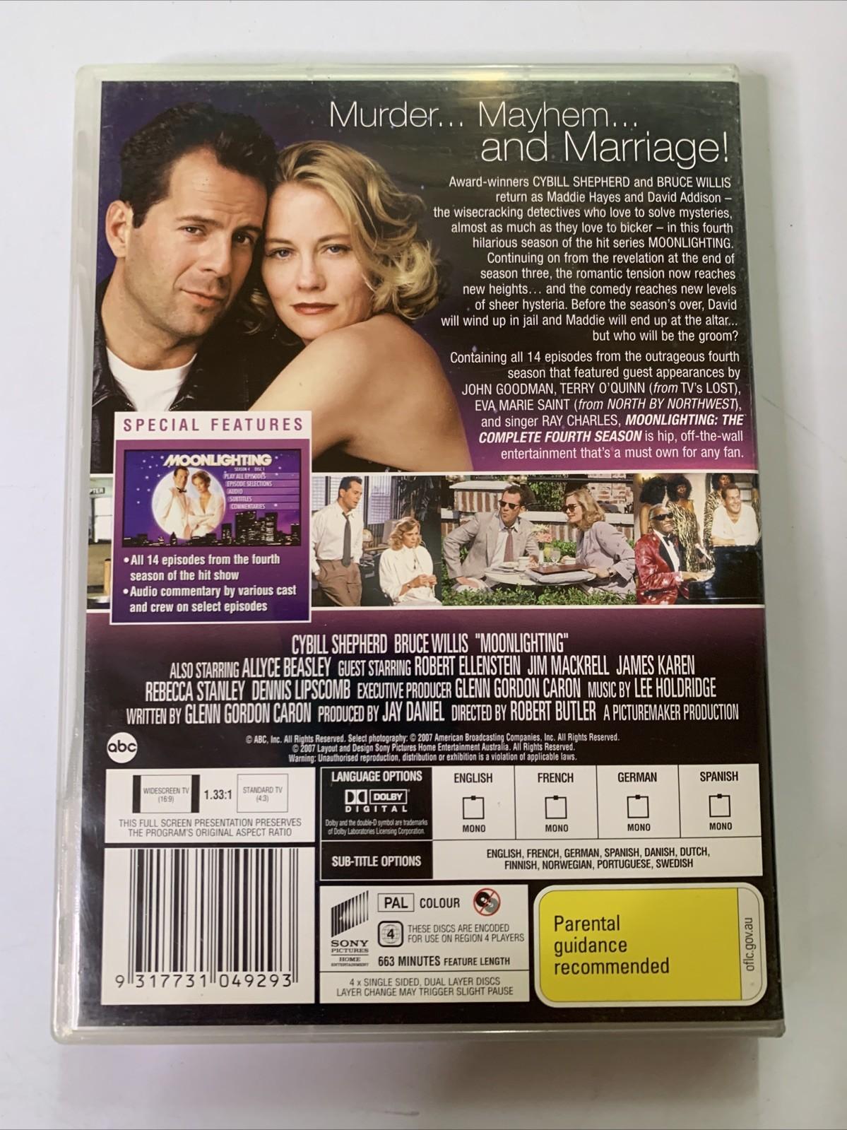 Moonlighting : Season 4 (DVD, 1985) Cybill Shepherd, Bruce Willis Region 4