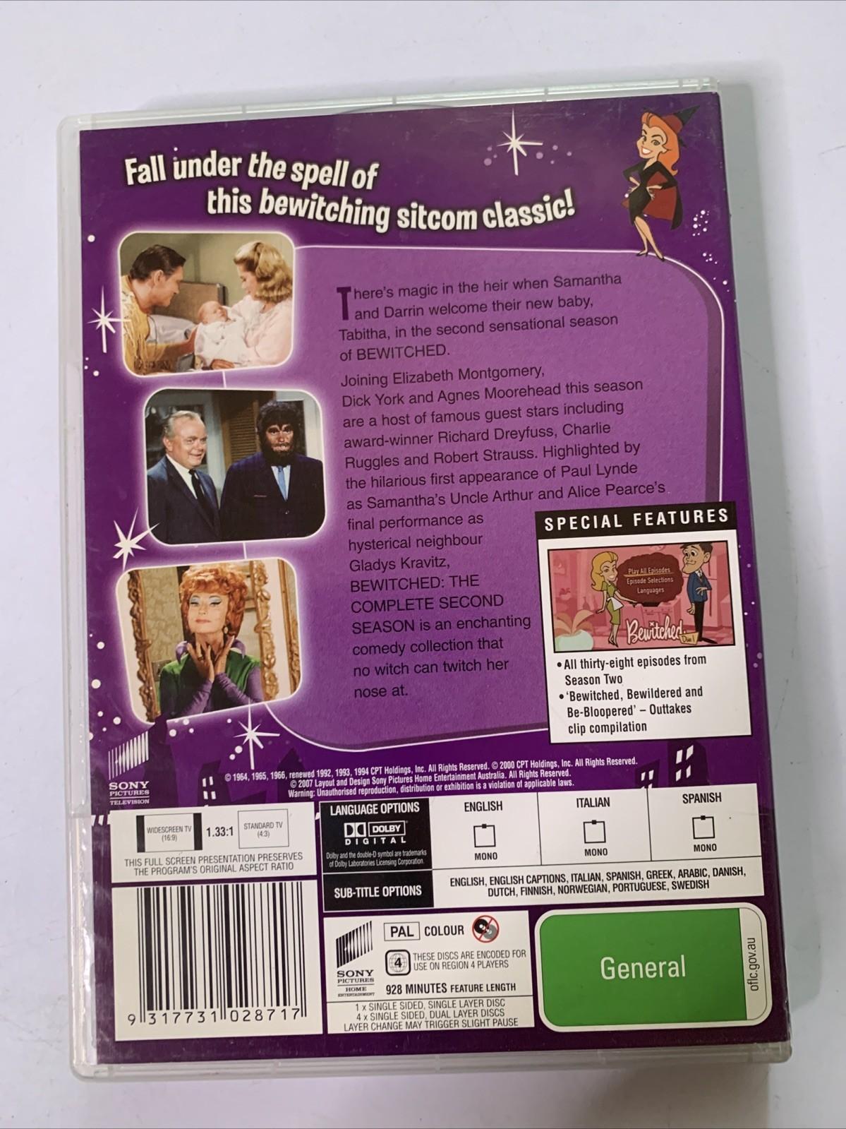 Bewitched : Season 2 (DVD, 1965, 5-Discs) Elizabeth Montgomery Region 4