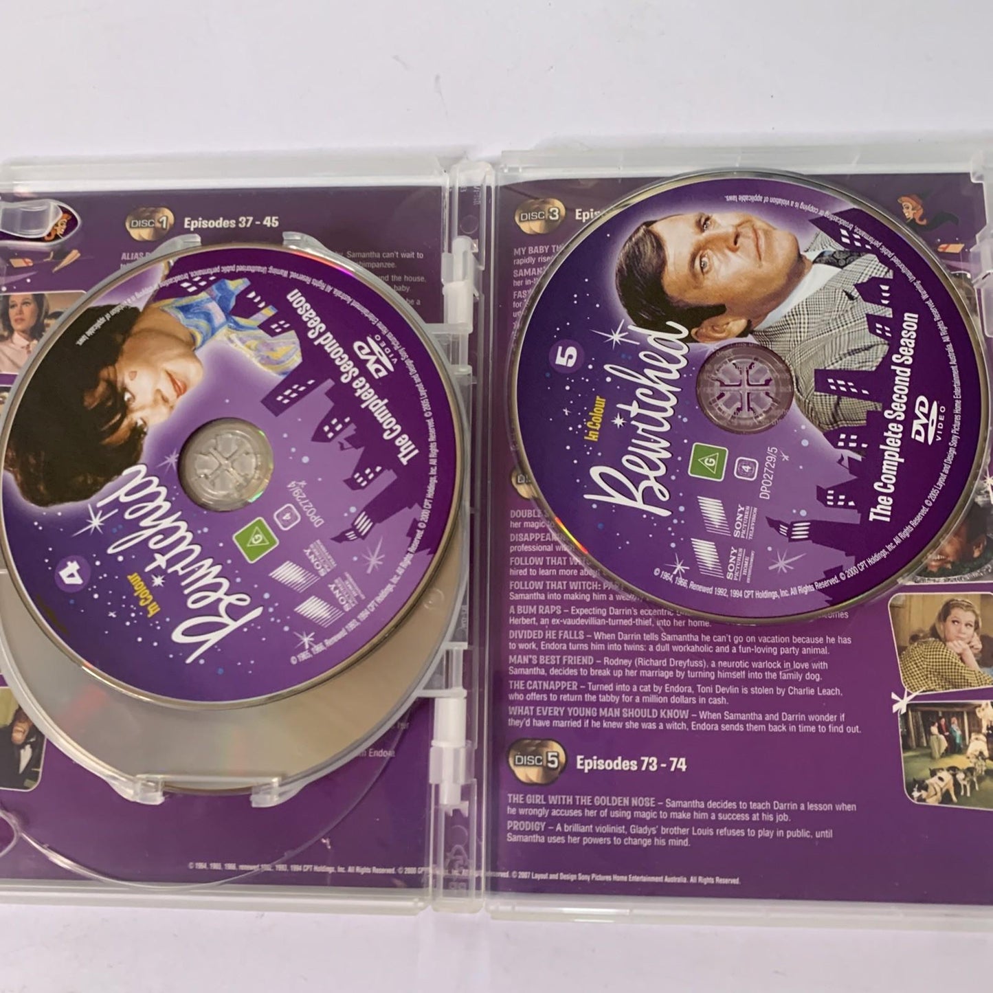 Bewitched : Season 2 (DVD, 1965, 5-Discs) Elizabeth Montgomery Region 4
