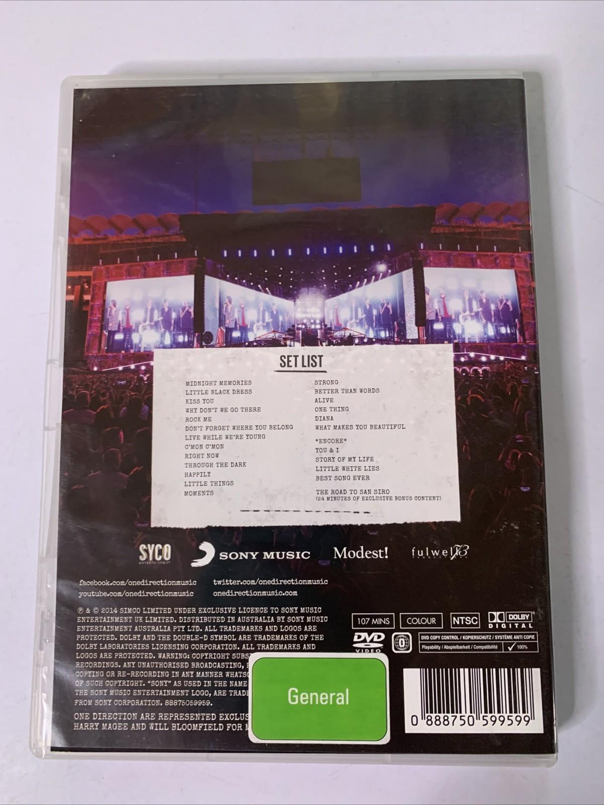 One Direction – Where We Are (Live From San Siro Stadium) (DVD, 2014) All Region