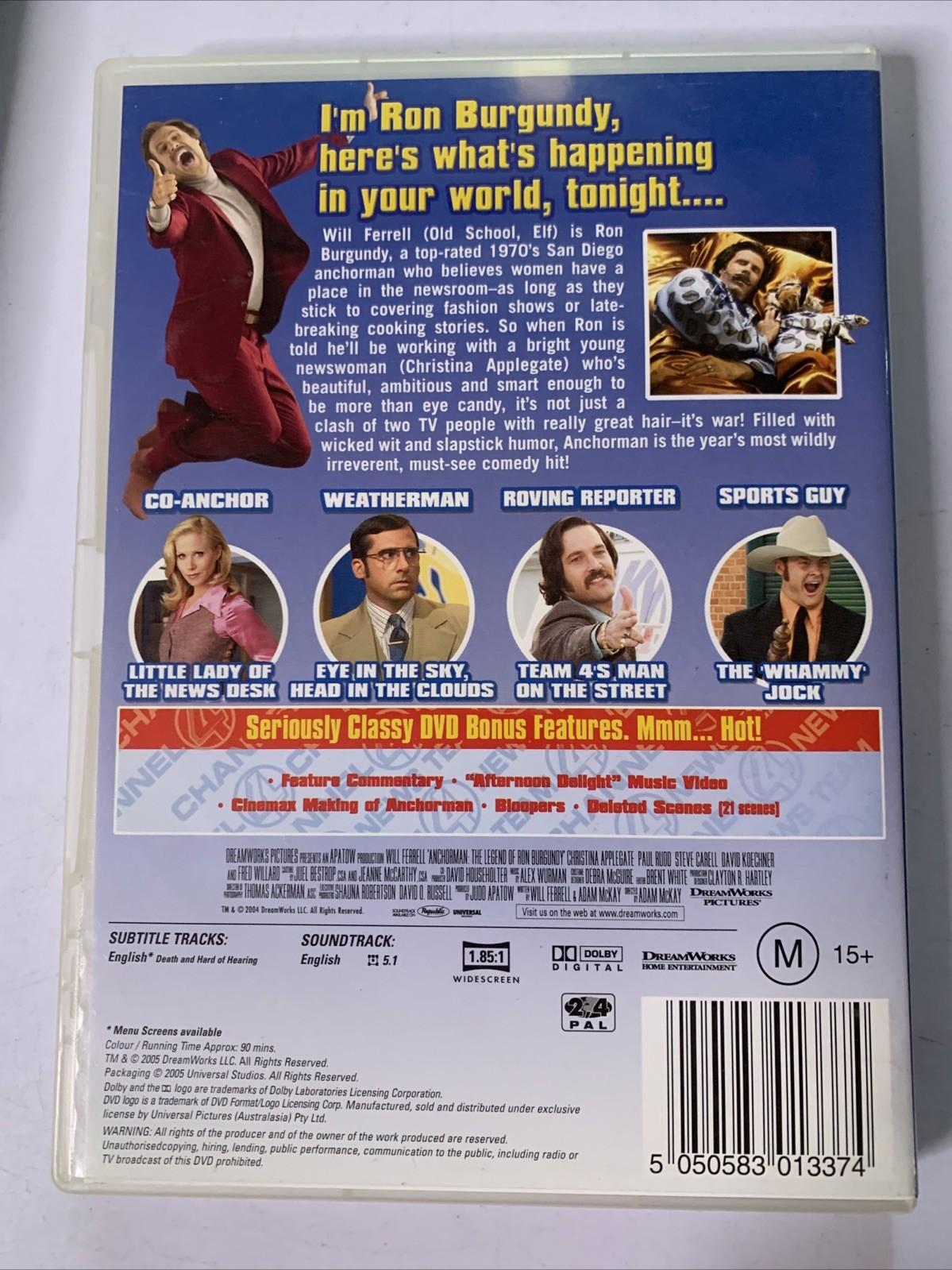 Anchorman: The Legend Of Ron Burgundy (DVD, 2004) Region 4 &2