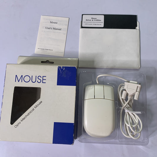 Opto-Mechanical Mouse Track-ball 3-Button Serial Connection Wired