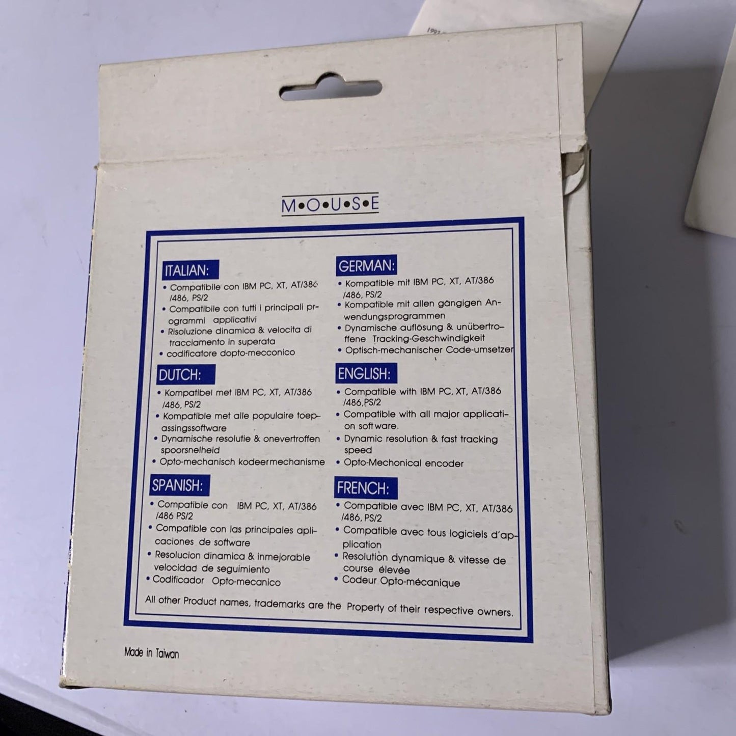 Opto-Mechanical Mouse Track-ball 3-Button Serial Connection Wired