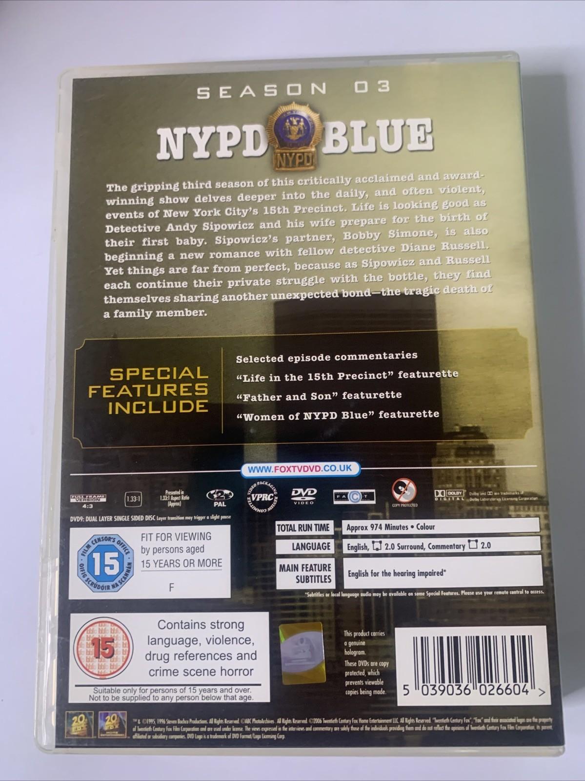 NYPD Blue: The Complete Season 3 (DVD, 1993) Region 2