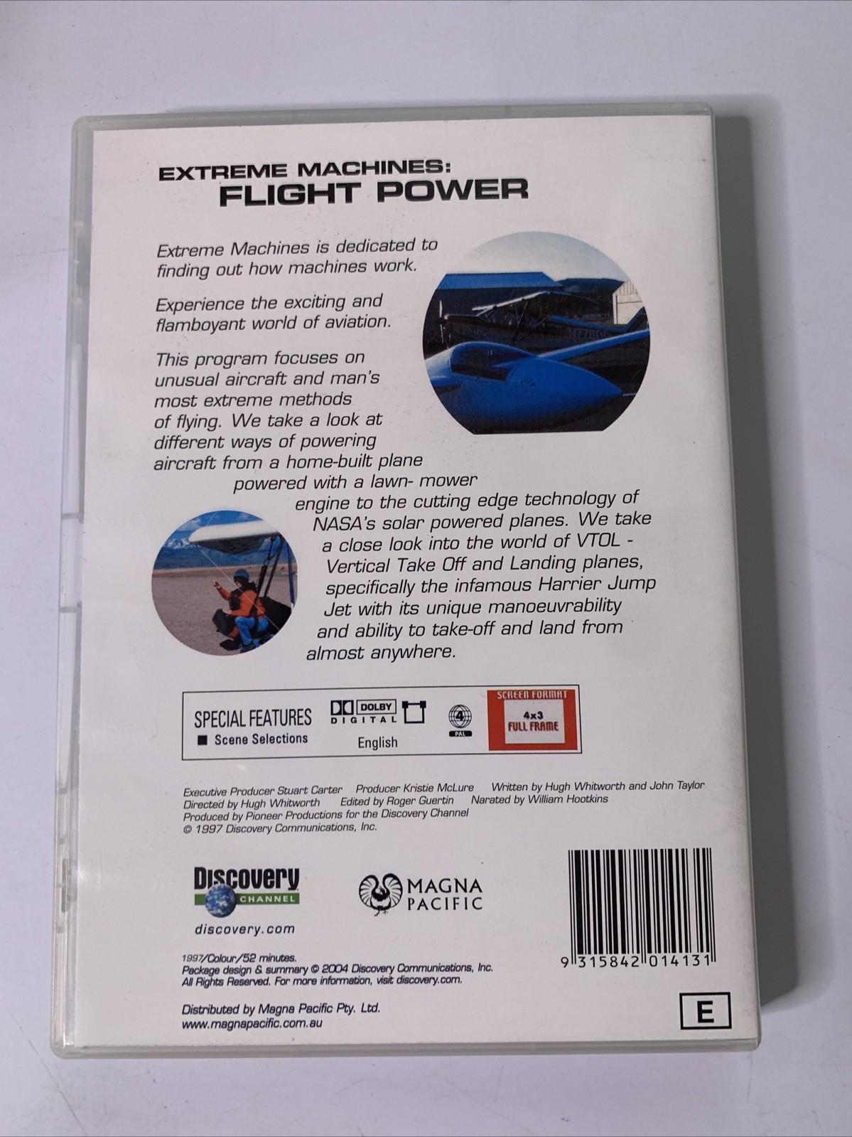 Extreme Machines: Flight Power (DVD, 2003) Discovery Channel Documentary Region4