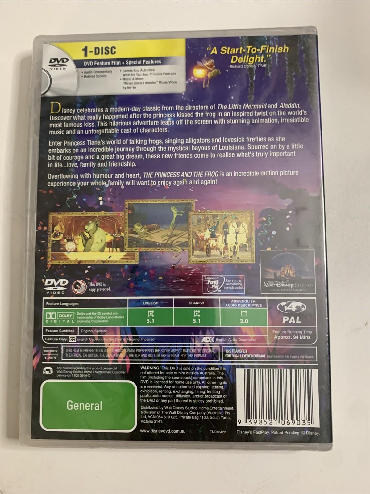 The Princess And The Frog (DVD, 2009) Disney Animation Region 4 NEW