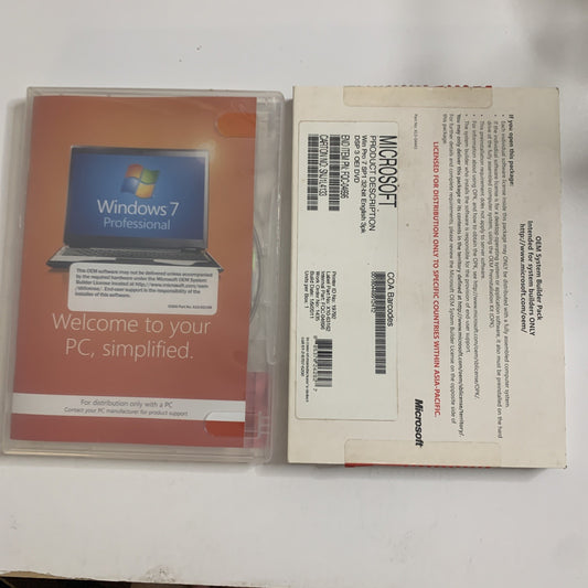 Microsoft Windows 7 Professional SP1 32-Bit DVD Operation System