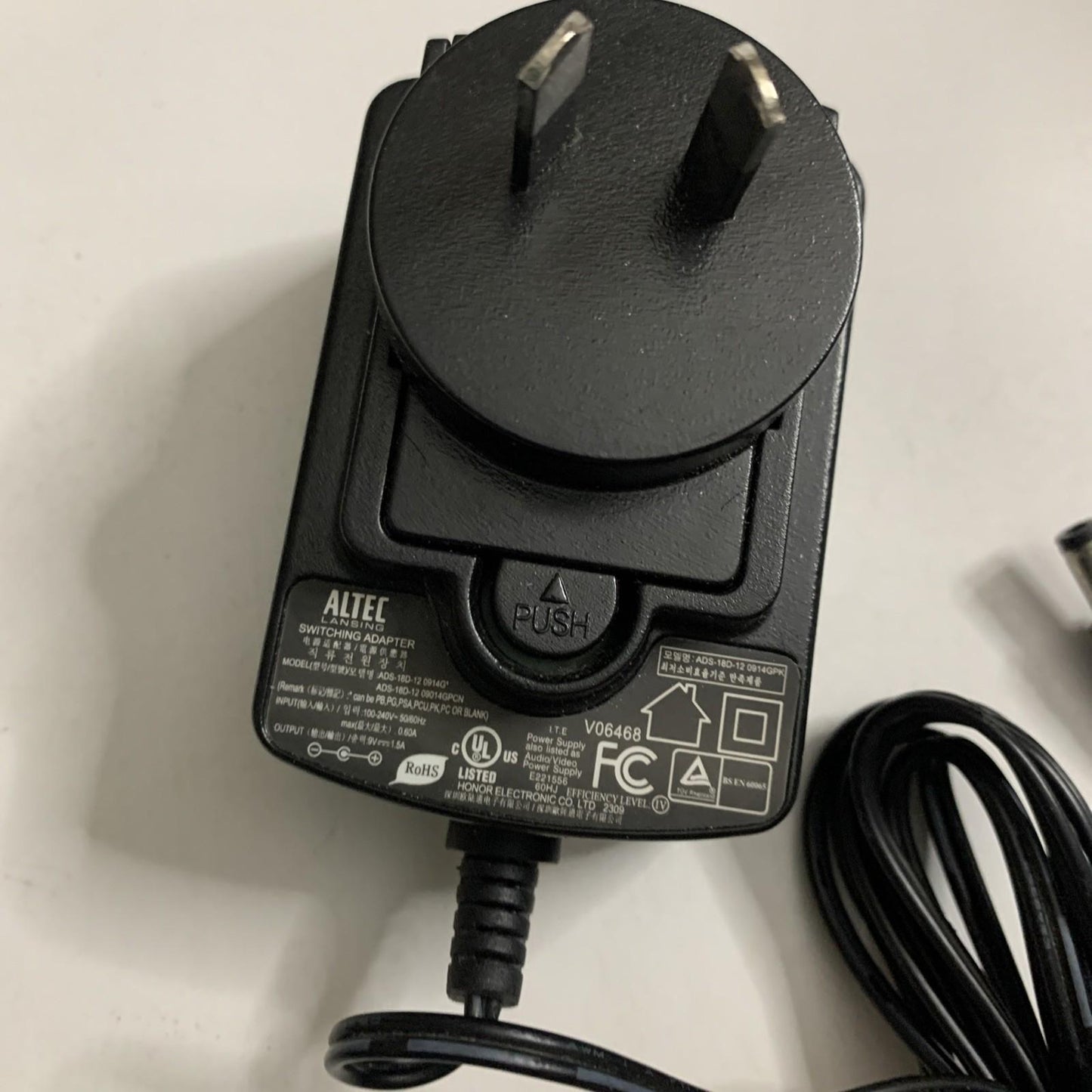 Genuine Altec Lansing ADS-18D AC Adapter  9V 1.5A Power Supply For Speakers