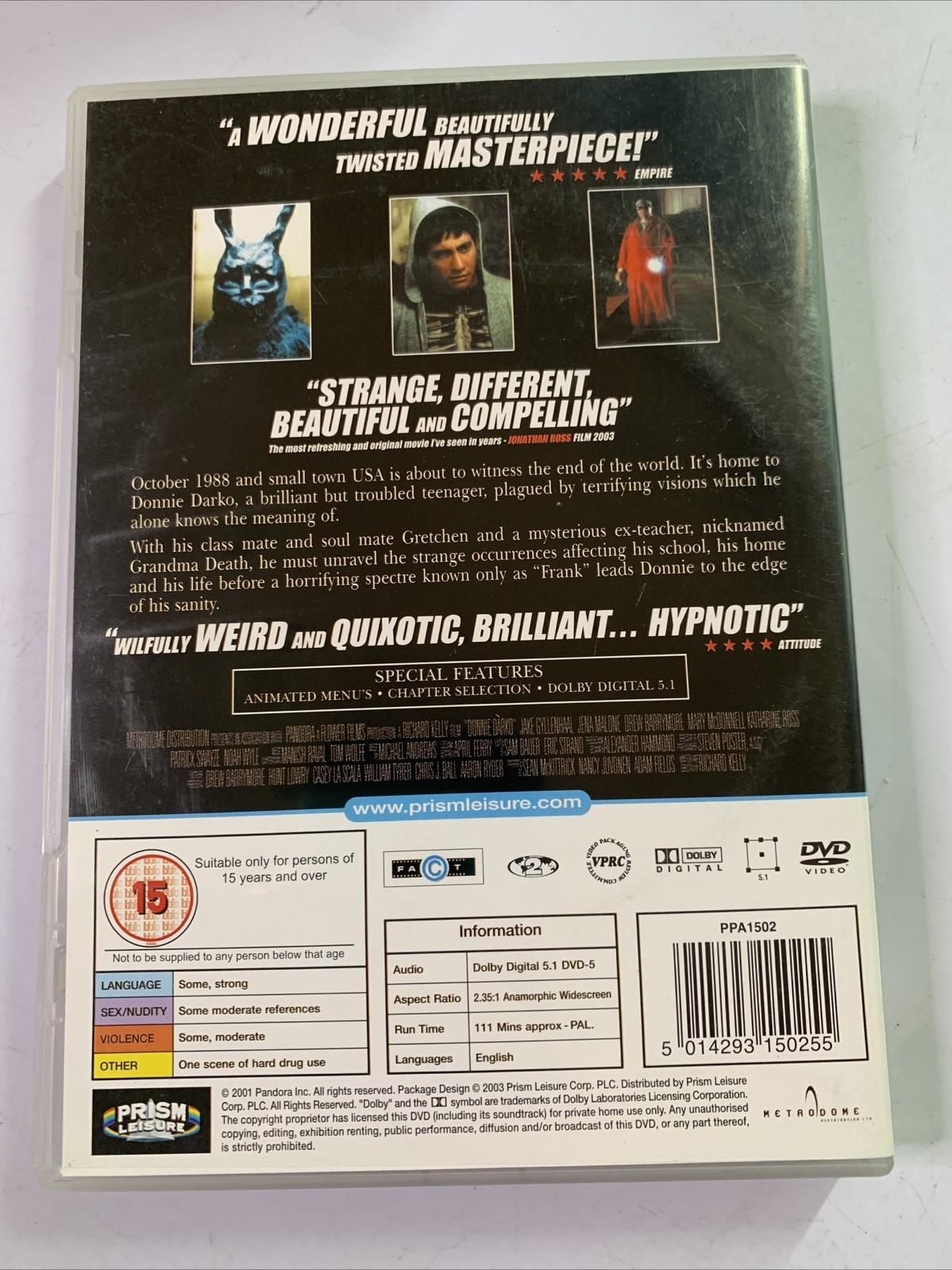 Donnie Darko (DVD, 2001) Drew Barrymore, Jake Gyllenhaal Region 2