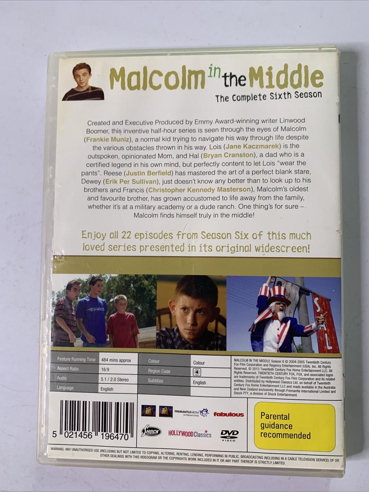 Malcolm In The Middle : The Complete Season 6 (DVD, 2005) Region 4