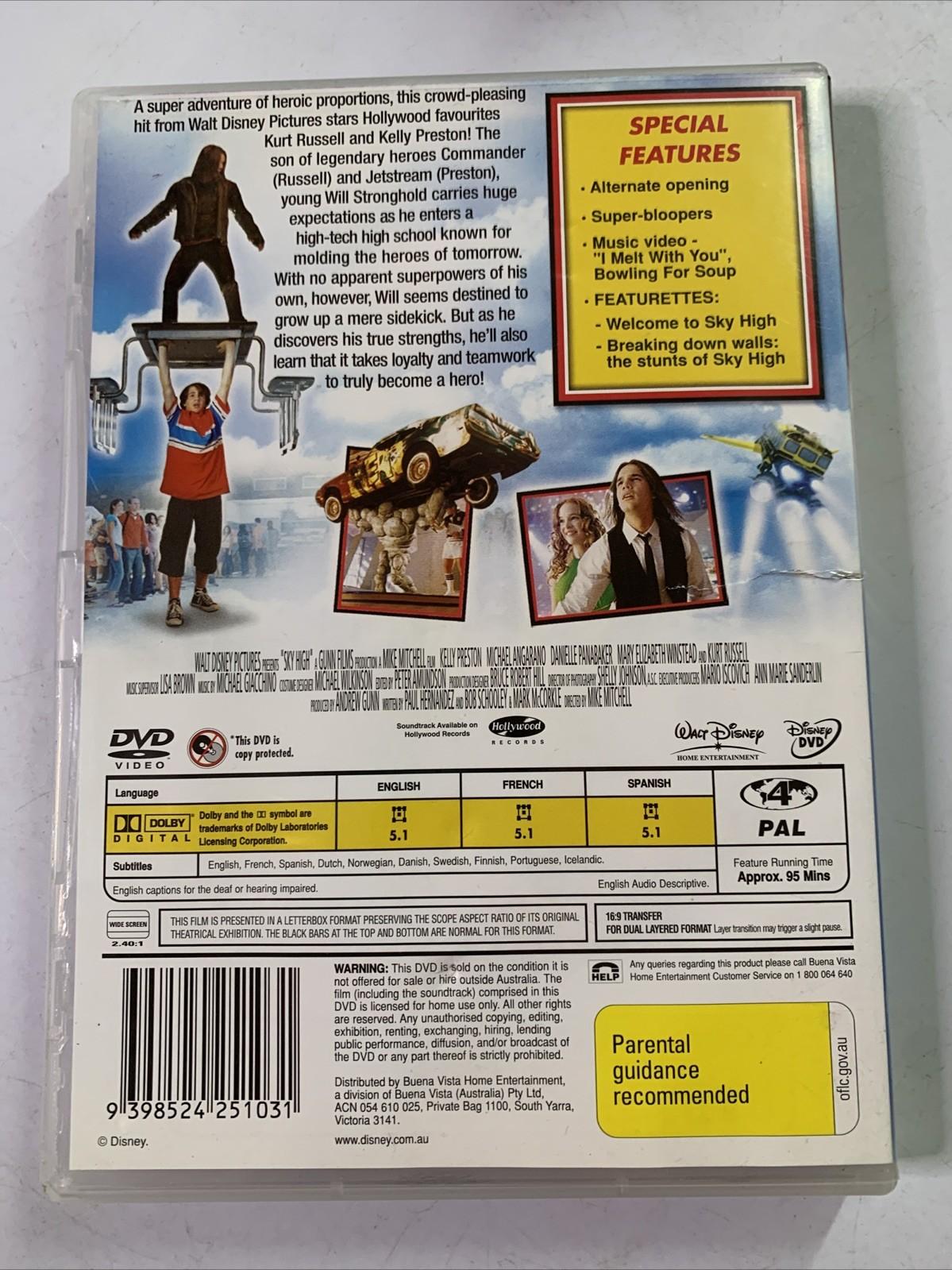 Sky High (DVD, 2005) Kurt Russell, Kelly Preston, Bruce Campbell  Region 4