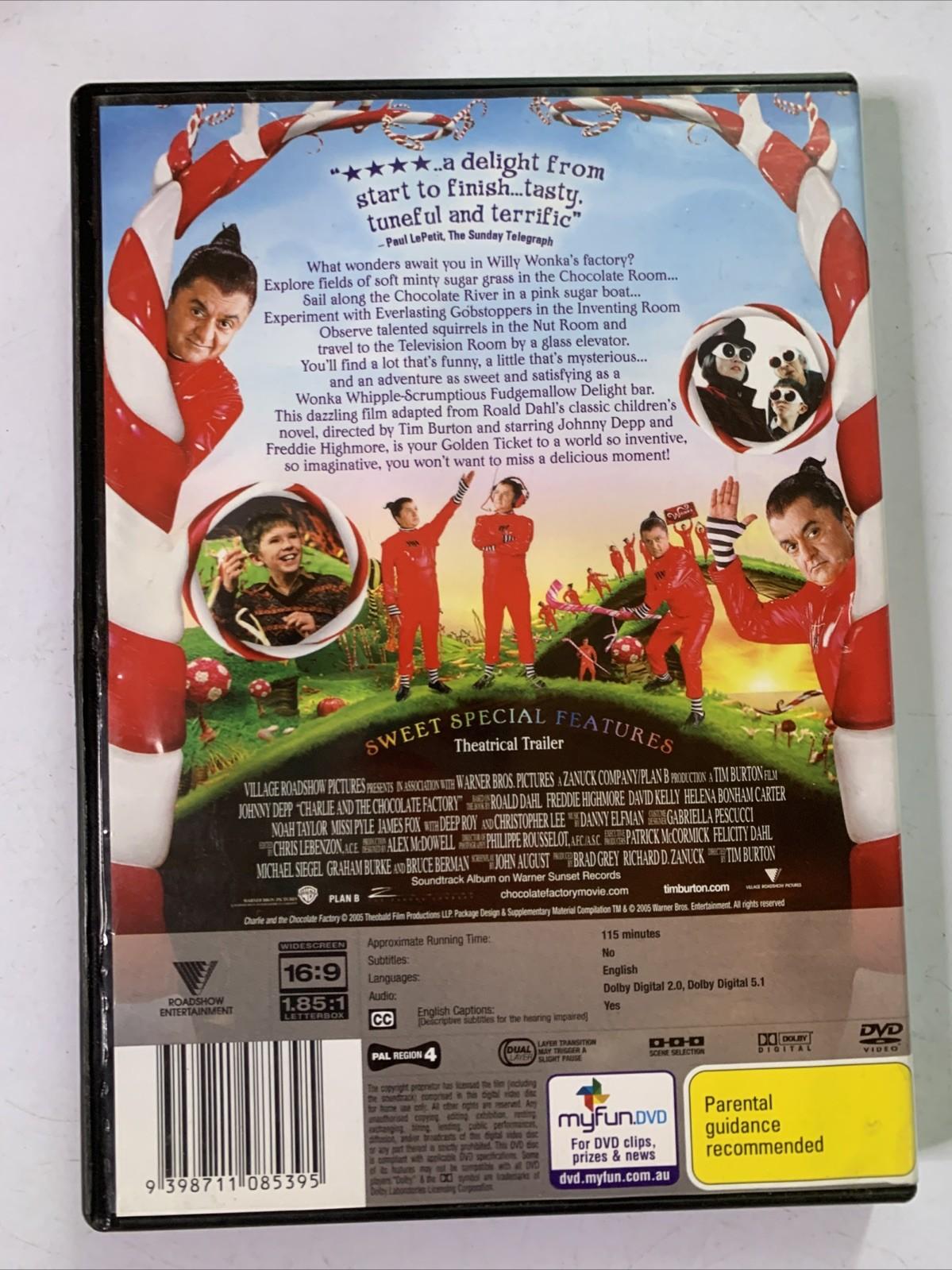 Charlie And The Chocolate Factory (DVD, 2005) Johnny Depp Region 4