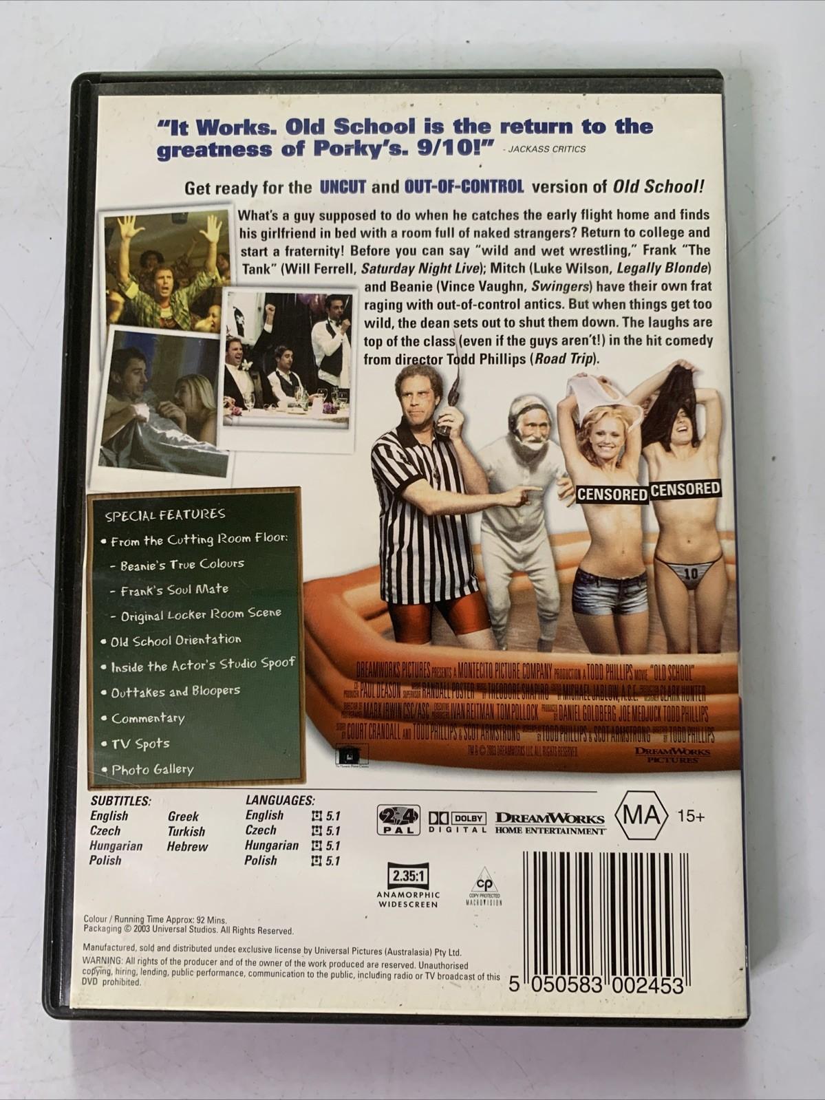 Old School Uncut (DVD, 2002) Vince Vaughn, Luke Wilson, Will Ferrell Region 4 &2