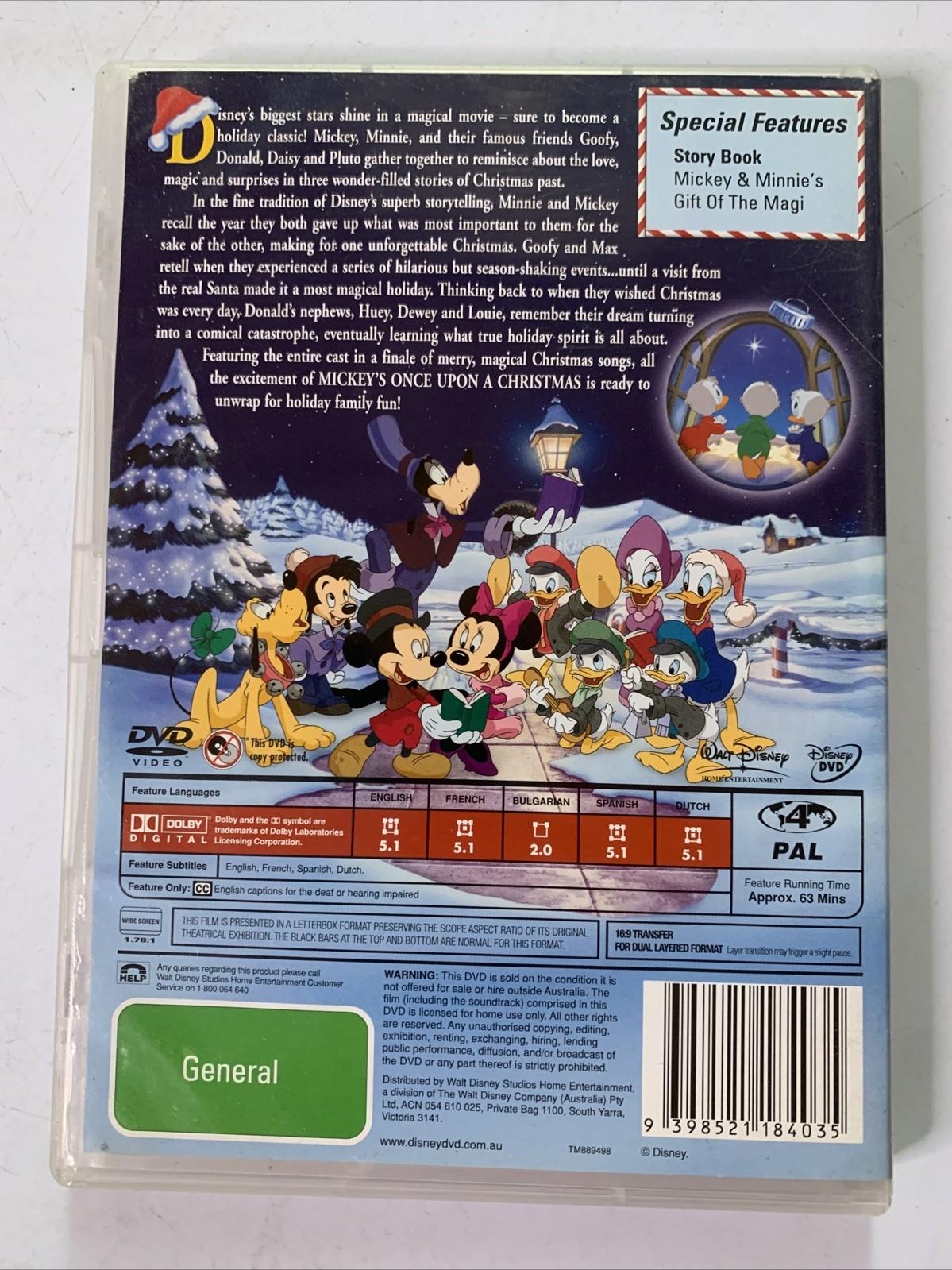 Mickey's Once Upon A Christmas (DVD, 1999) Disney Animated Film Region 4