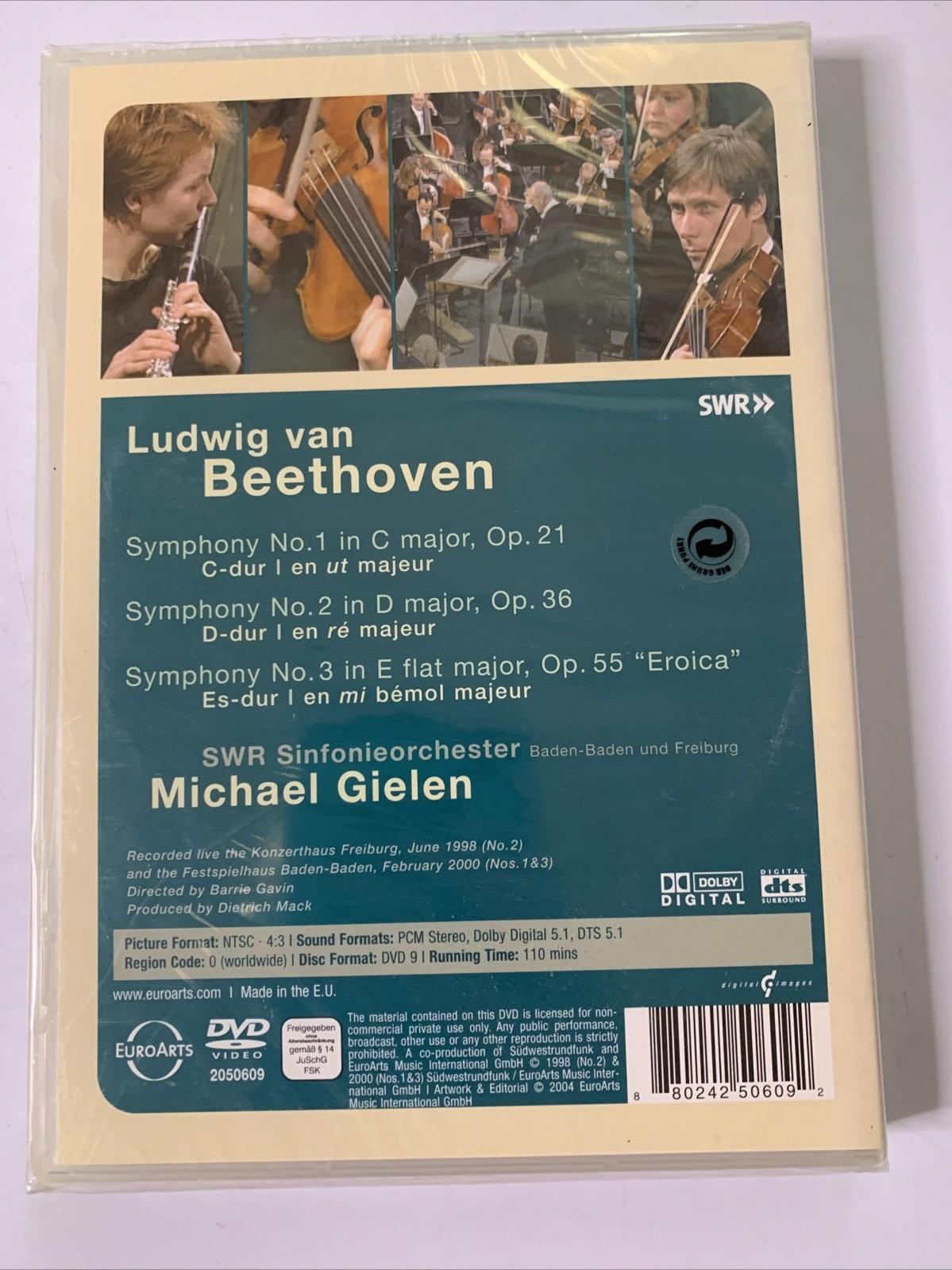Beethoven Symphonies 1, 2 & 3 Eroica SWR Sinfonieorchester (DVD) All Regions NEW