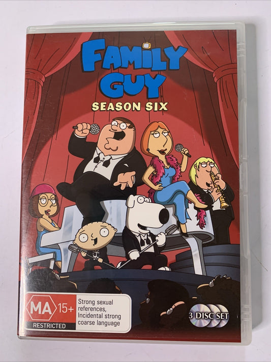 Family Guy : The Complete Season 6 (DVD, 2007, 3-DIscs) Animation Region 4