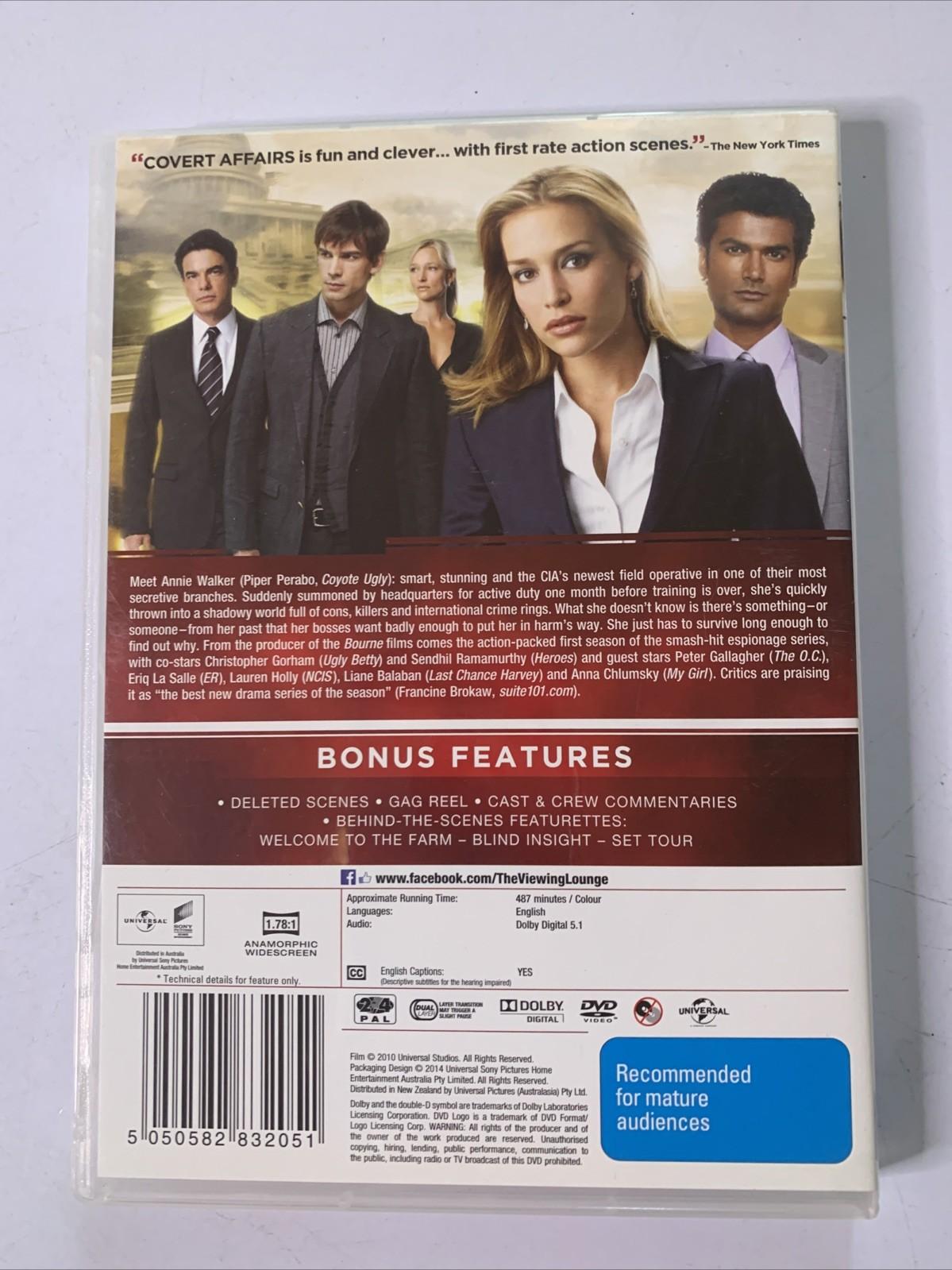 Covert Affairs : Season 1 (DVD, 2010, 3-Discs) Region 4 &2