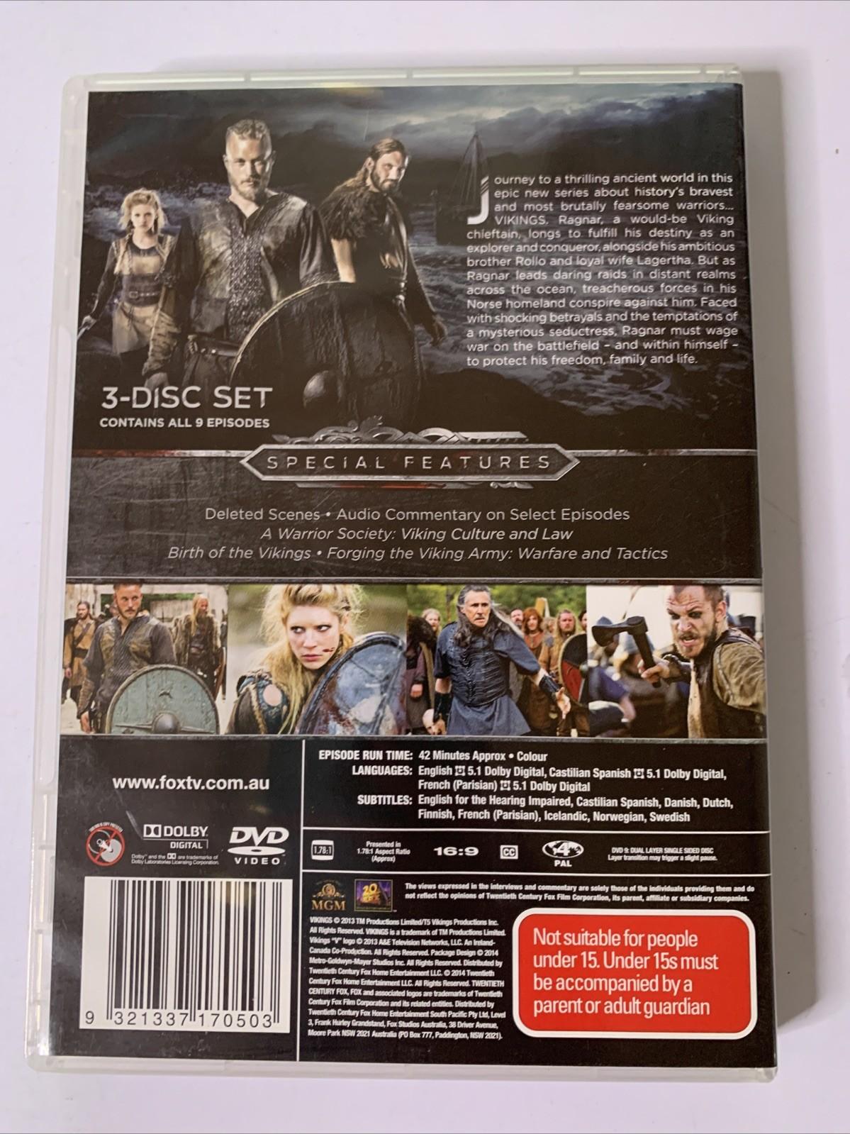 Vikings : Season 1 (DVD, 2013, 3-Discs) Region 4