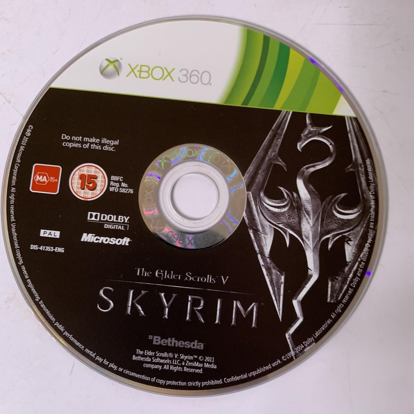 The Elder Scrolls V Skyrim Microsoft XBOX 360 PAL Game Complete