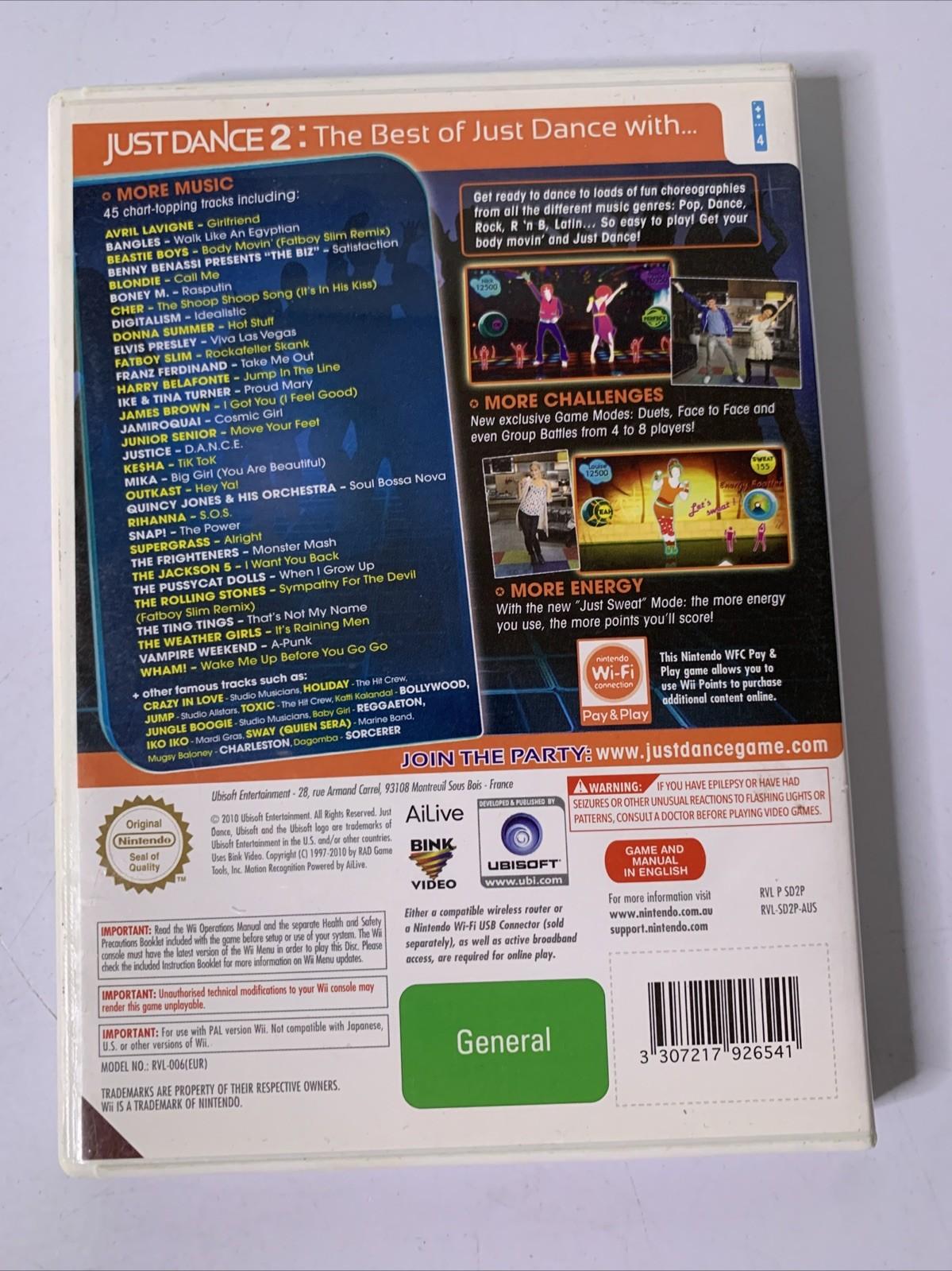 Just Dance 1 & 2 Nintendo Wii PAL Music Dancing Game Complete