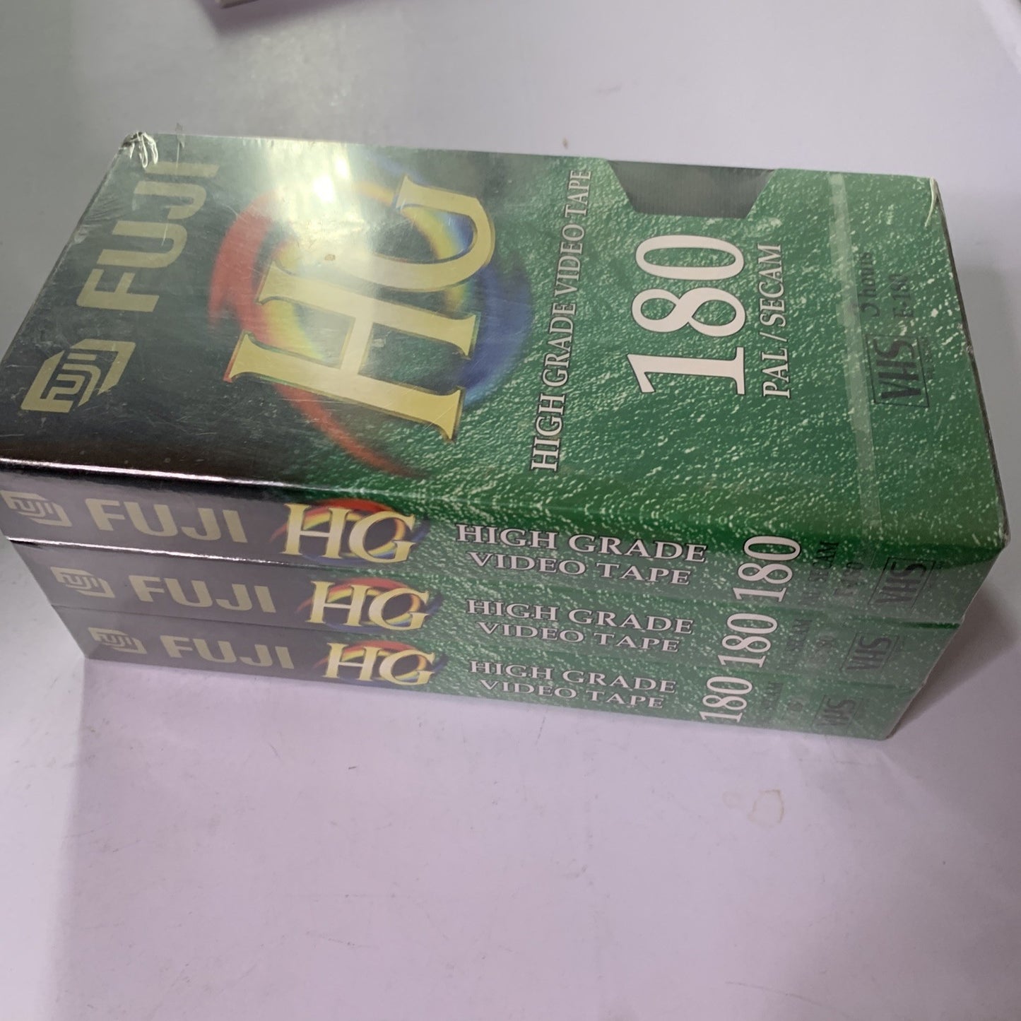 3x FUJI High Grade VHS Video Cassette Tape Blank 180mins BRAND NEW Sealed