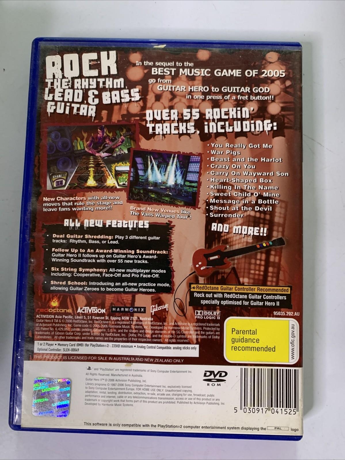 Guitar Hero II PS2 PlayStation 2 PAL Music Complete