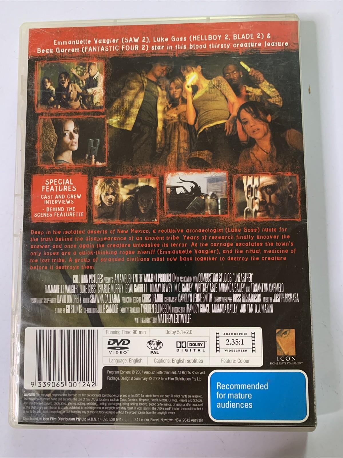 Unearthed (DVD, 2007) Horror Thriller Emmanuelle Vaugier, Luke Goss Region 4