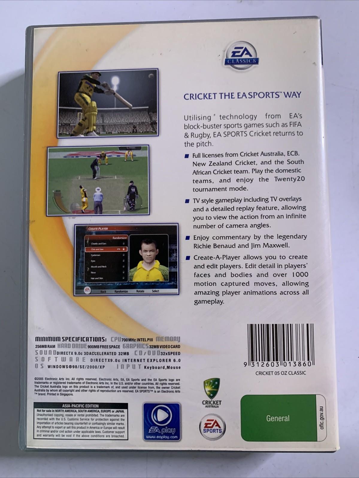 Cricket 2005 PC CD-ROM Windows EA Sports Game