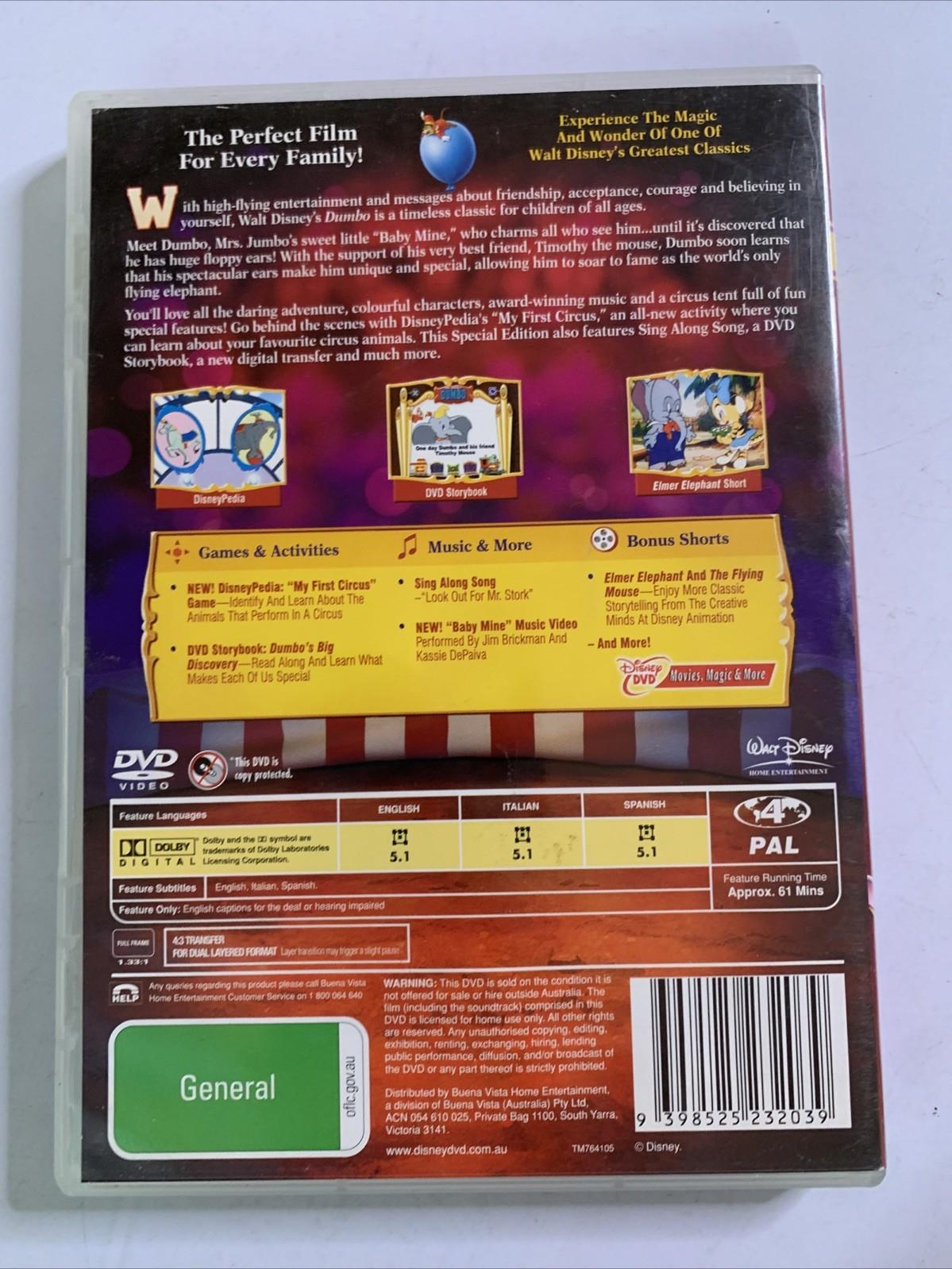 Dumbo (Special Edition, DVD, 1941) Disney Animation Region 4