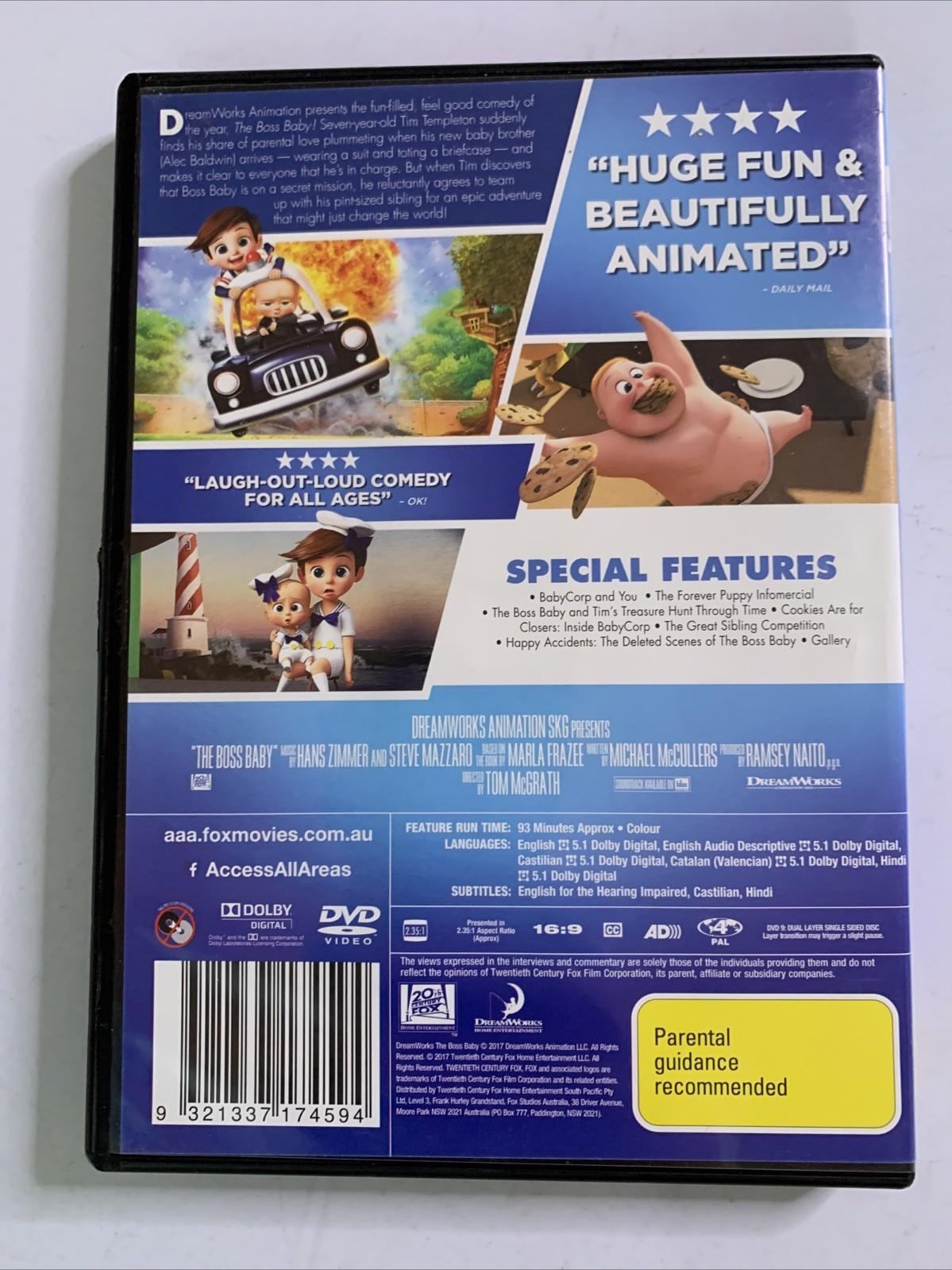 The Boss Baby (DVD, 2017) Alec Baldwin Dreamworks Animation Region 4