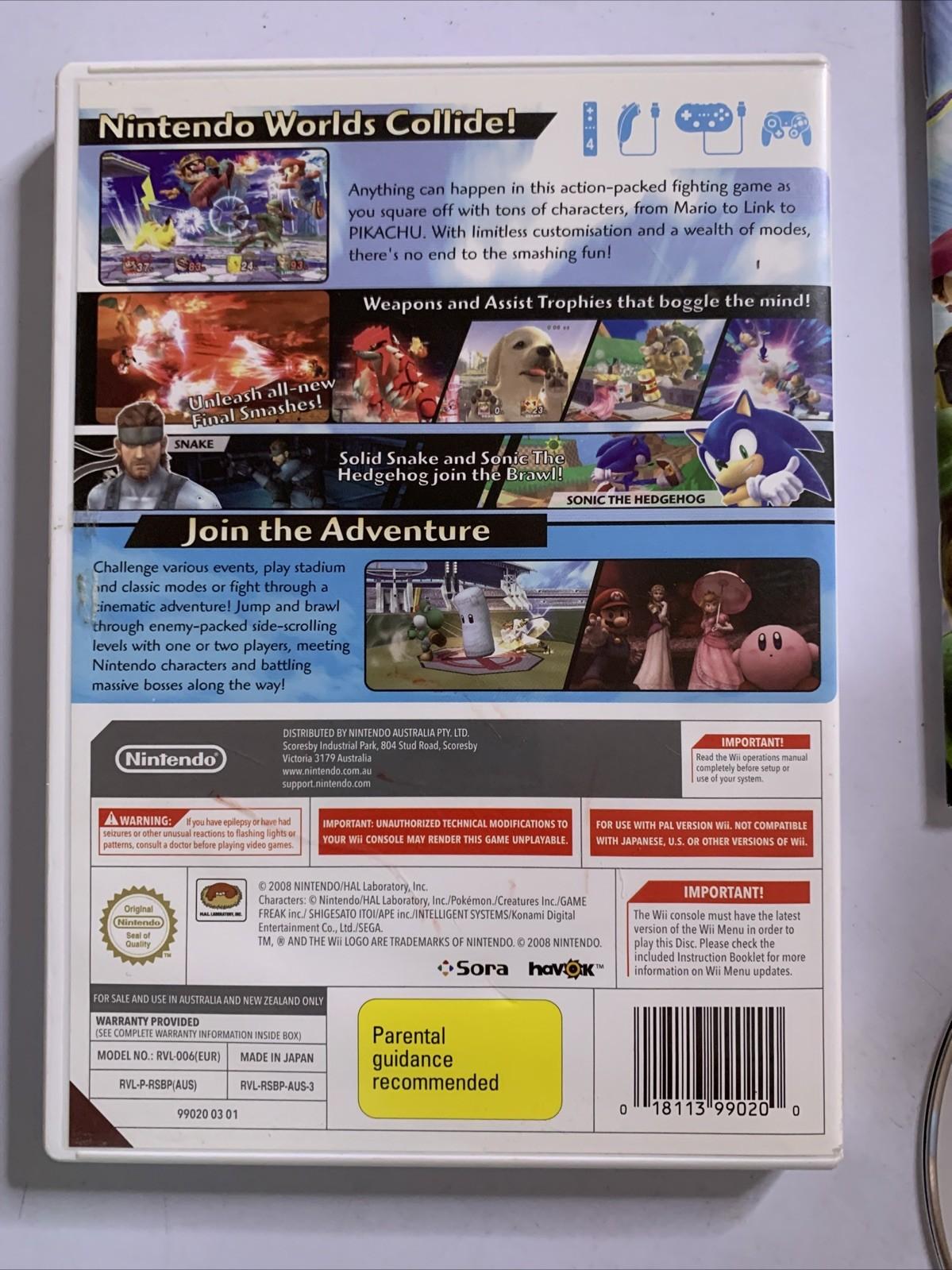 Super Smash Brothers Bros. Brawl Nintendo Wii PAL Game Complete